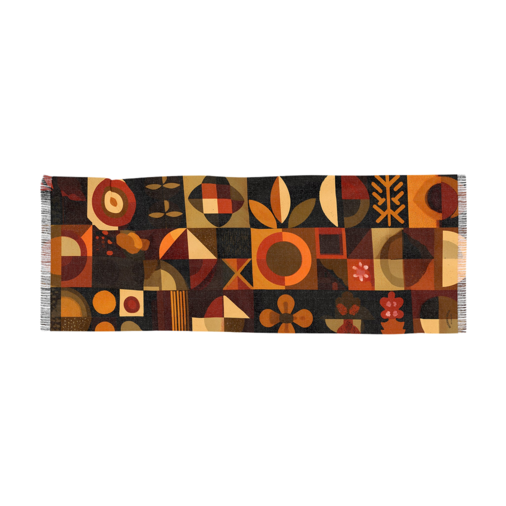 Lightweight Scarf "Patterned Harvest" - Golden Autumn No. 66