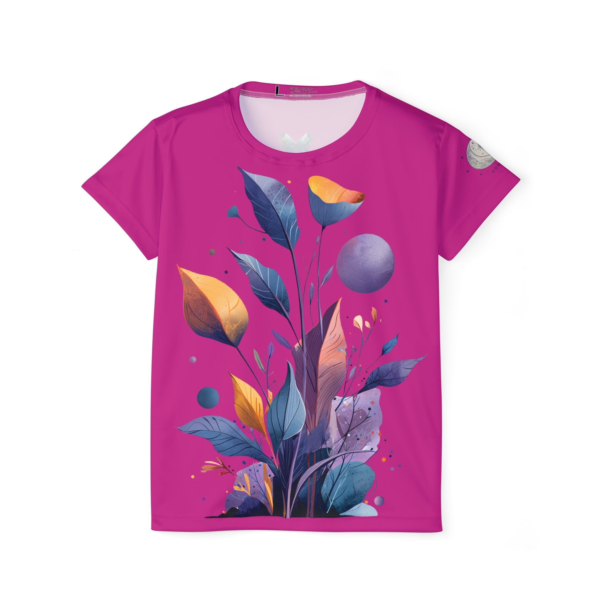 Plus Size Damen T-shirt "Celestial Bloom" - Cosmic Botanicals No. 30 (pink)