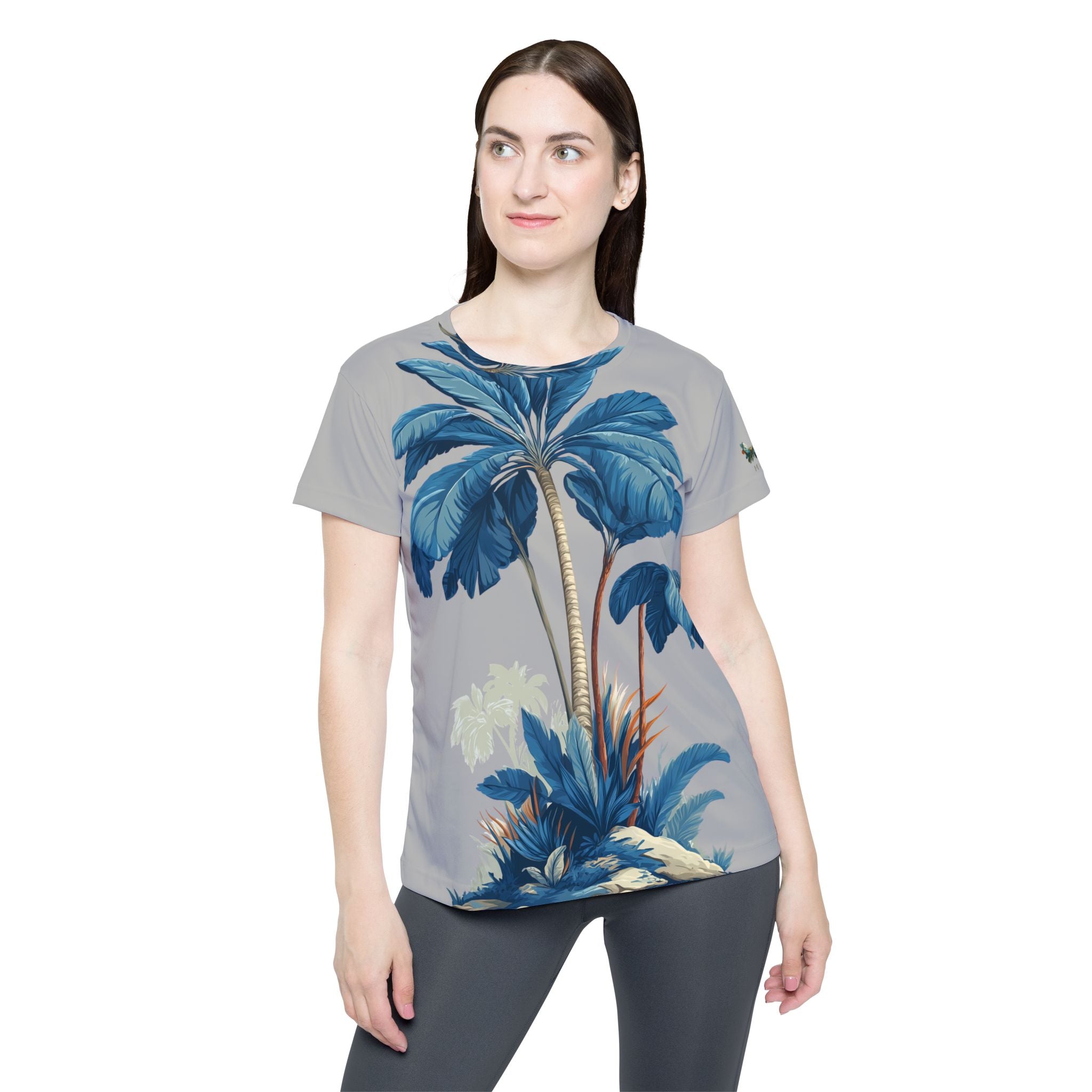 Women's T-shirt "Blue Tropic" - Wilderness Whisper No. 02 (silver gray)