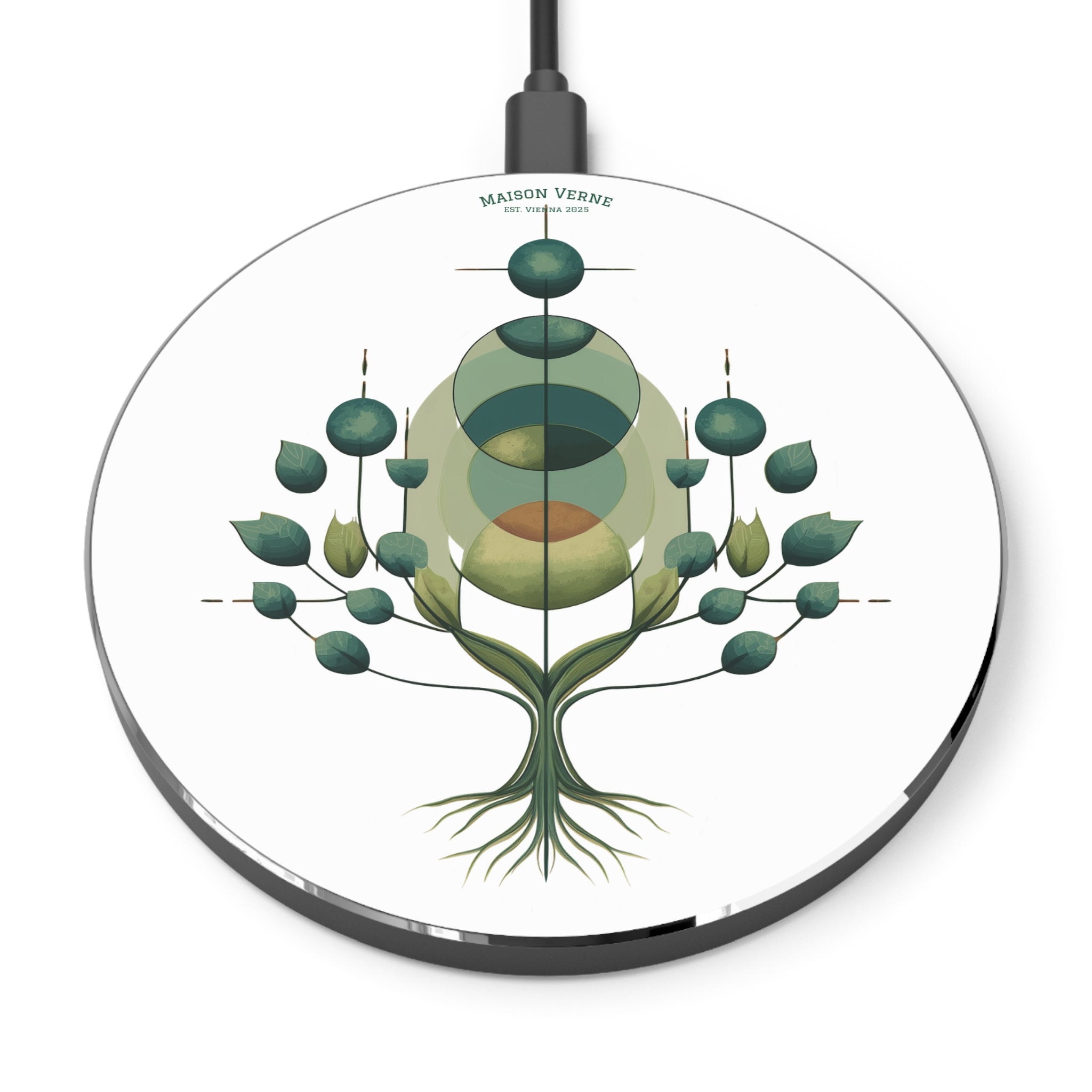 Maison Verne Wireless Charger "Verdant Pulse" - Cosmic Botanicals No. 46