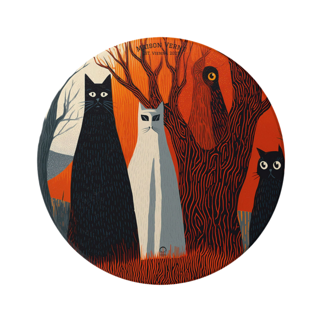 HALLOWEEN LIMITED EDITION ceramic coaster "Silent Guardians" - 🎃👻 Wicked Elegance No. 45 👻🎃