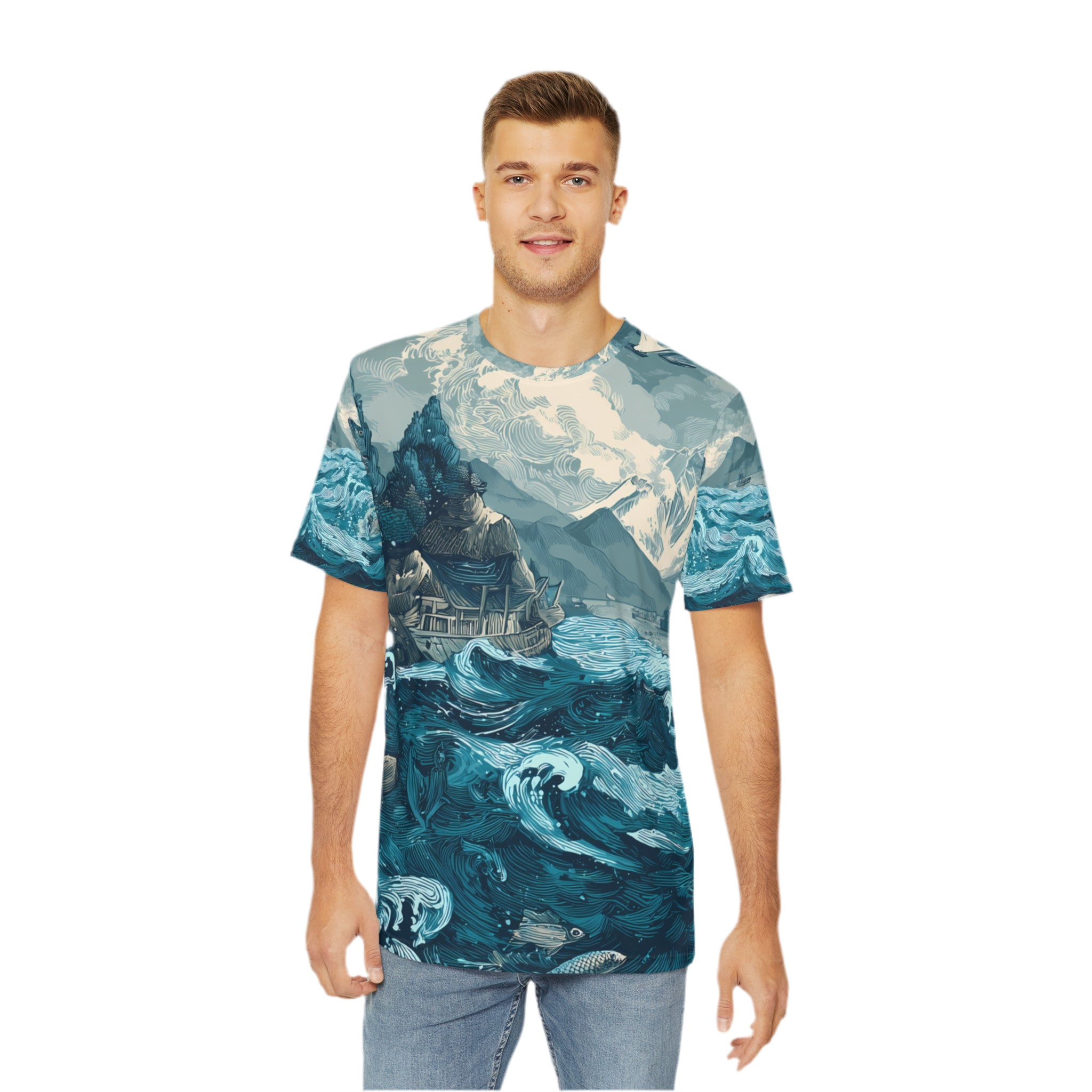 Men's Shirt "Tides of the Untamed North", Opal Depths No. 40