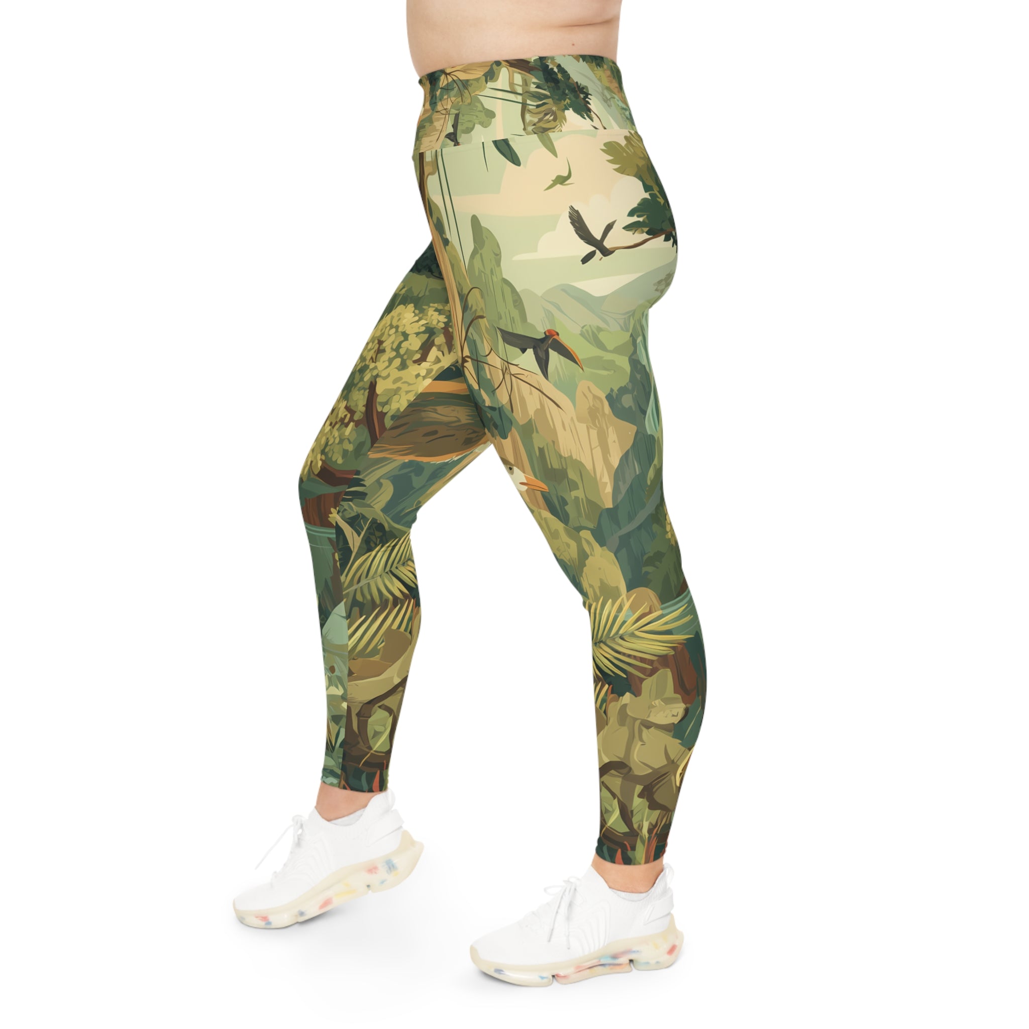 Plus Size Leggings "The Hidden Wild" - Wilderness Whisper No. 56