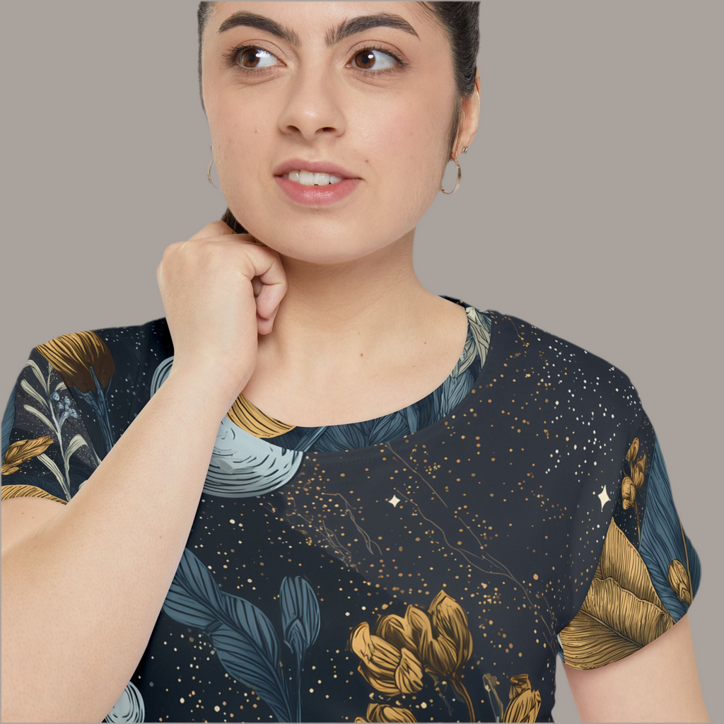 Maison Verne Damen Shirt "Golden Orbit" - Cosmic Botanicals No. 93