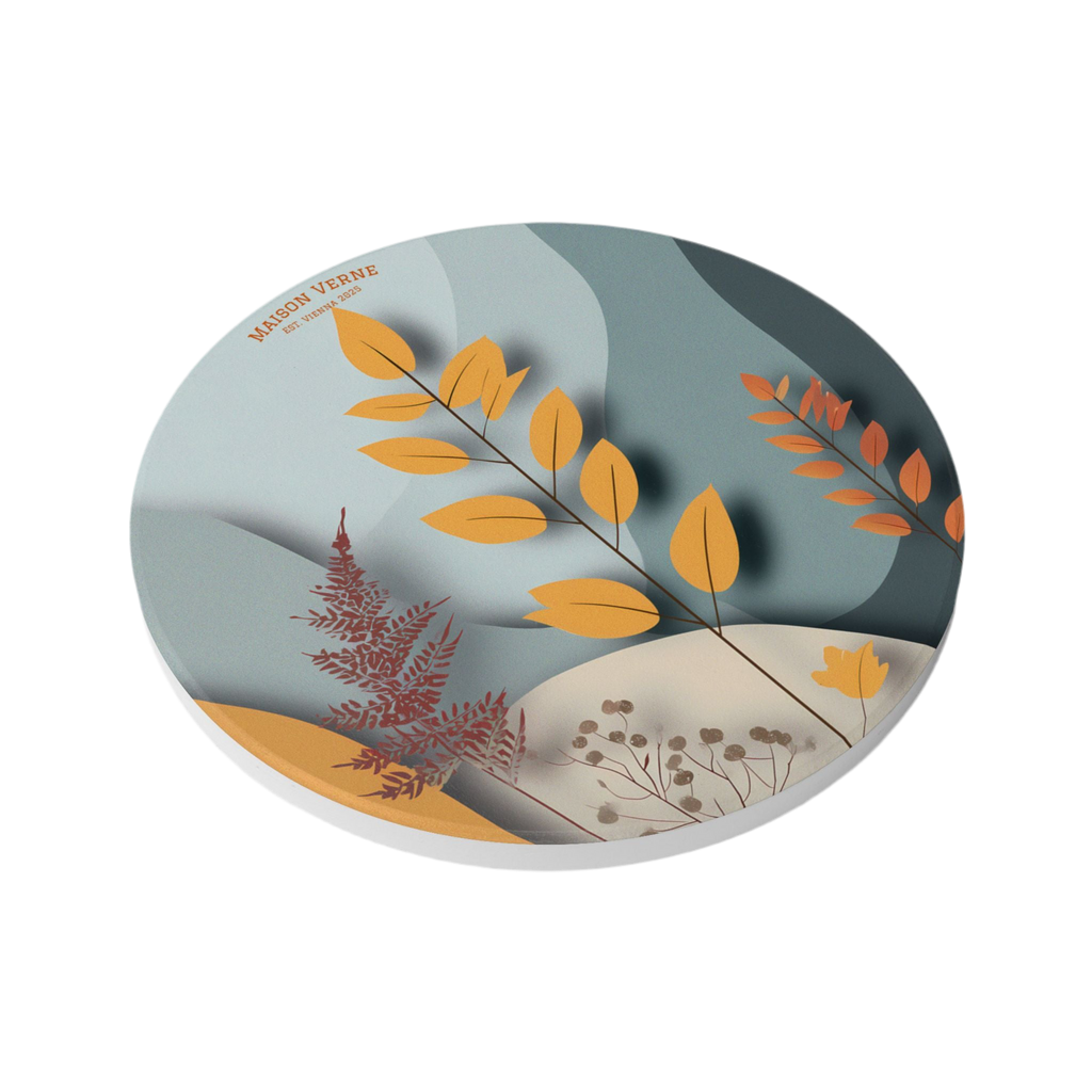 Ceramic Coaster "Whispering Leaves" - Golden Autumn No. 16