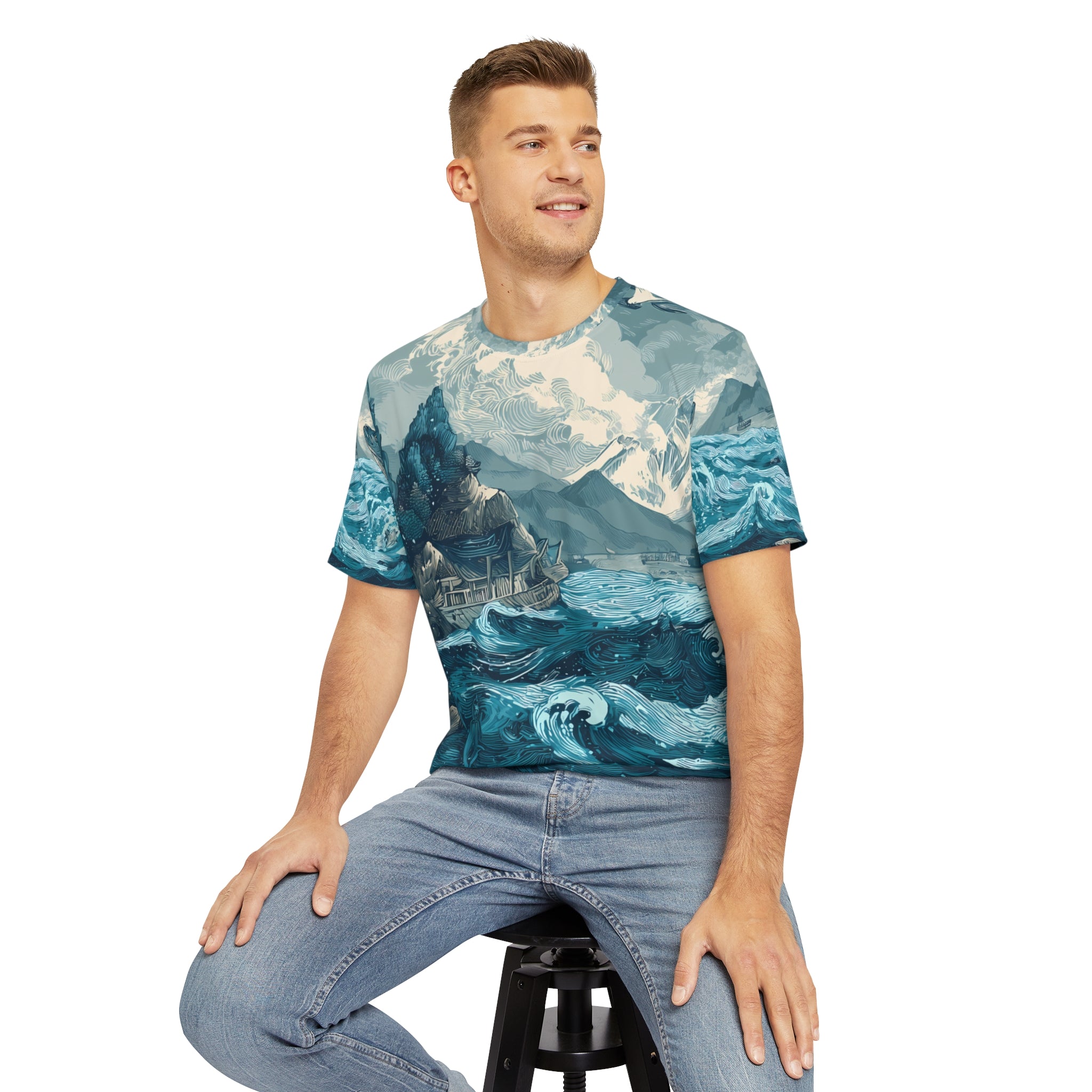 Men's Shirt "Tides of the Untamed North", Opal Depths No. 40