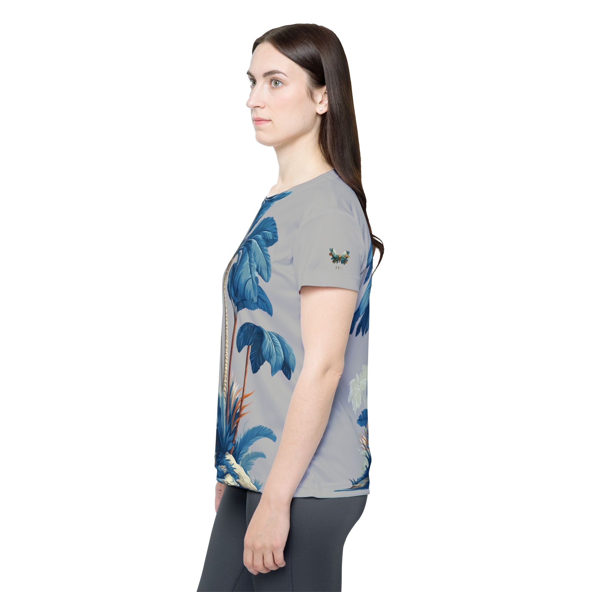Women's T-shirt "Blue Tropic" - Wilderness Whisper No. 02 (silver gray)