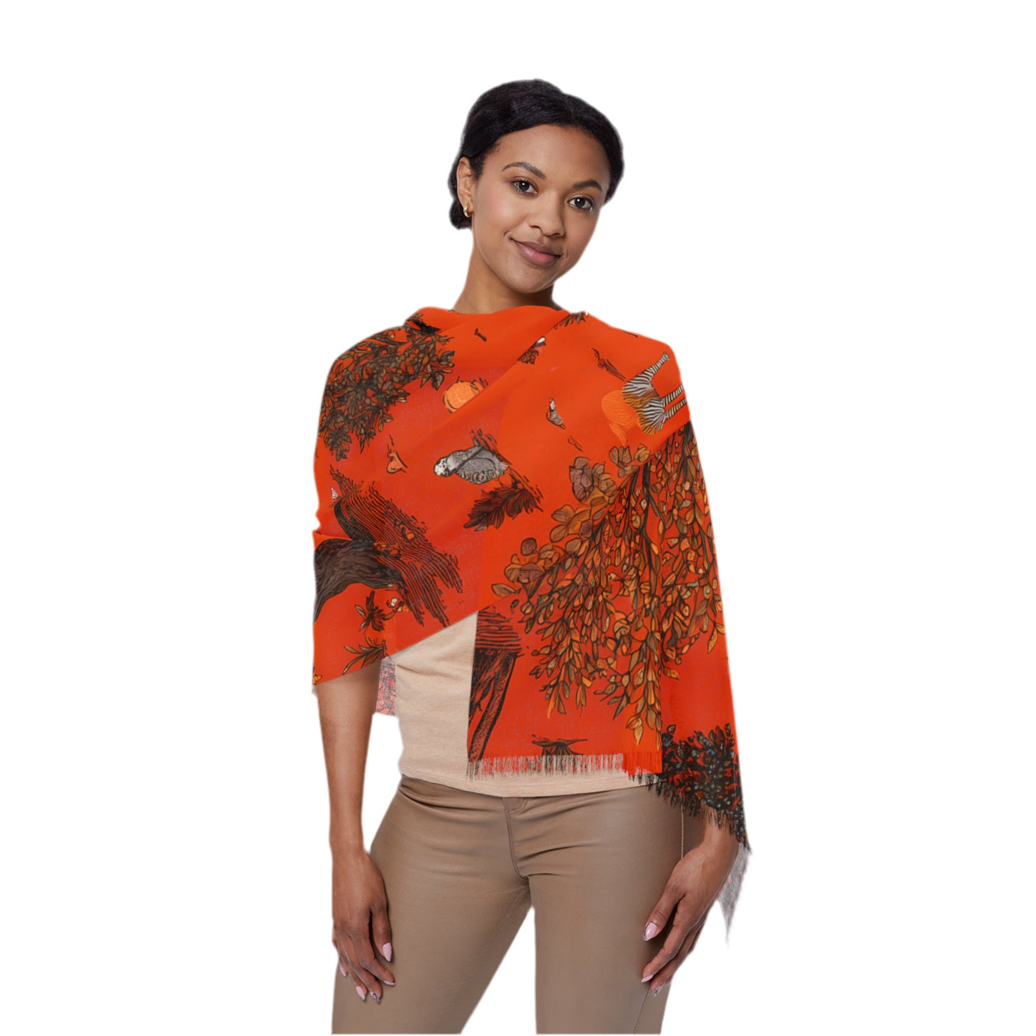 Lightweight scarf "Safari Grove" - Golden Autumn No. 54