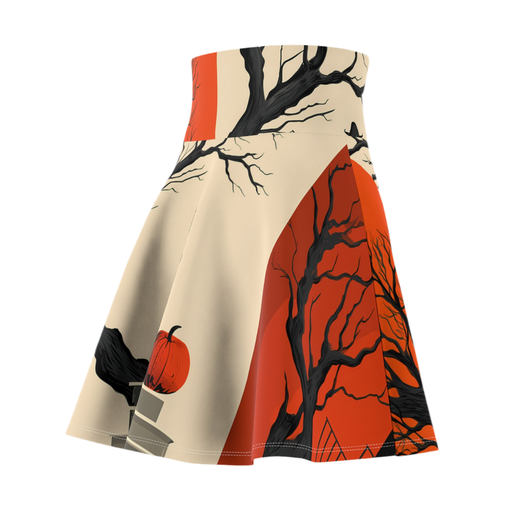 Maison Verne Halloween Ltd. Edition Women's Skater Skirt "Hall of Shadows" - 🎃👻 Wicked Elegance No. 23 👻🎃