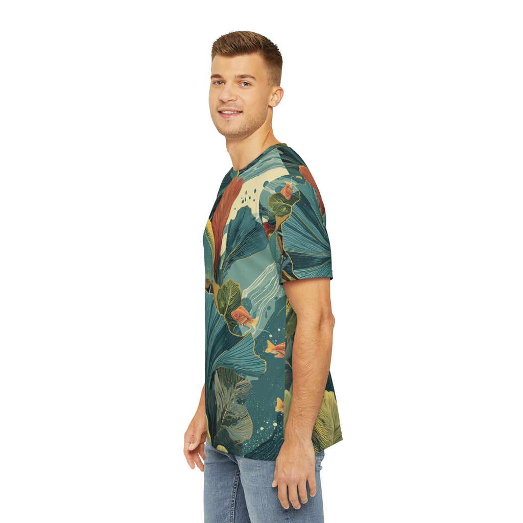 Men's Shirt "Verdant Currents", Cosmic Botanicals No. 65