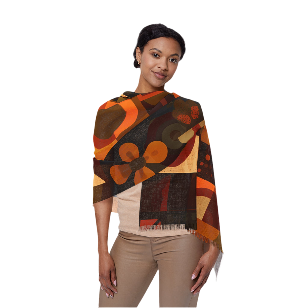 Lightweight Scarf "Patterned Harvest" - Golden Autumn No. 66
