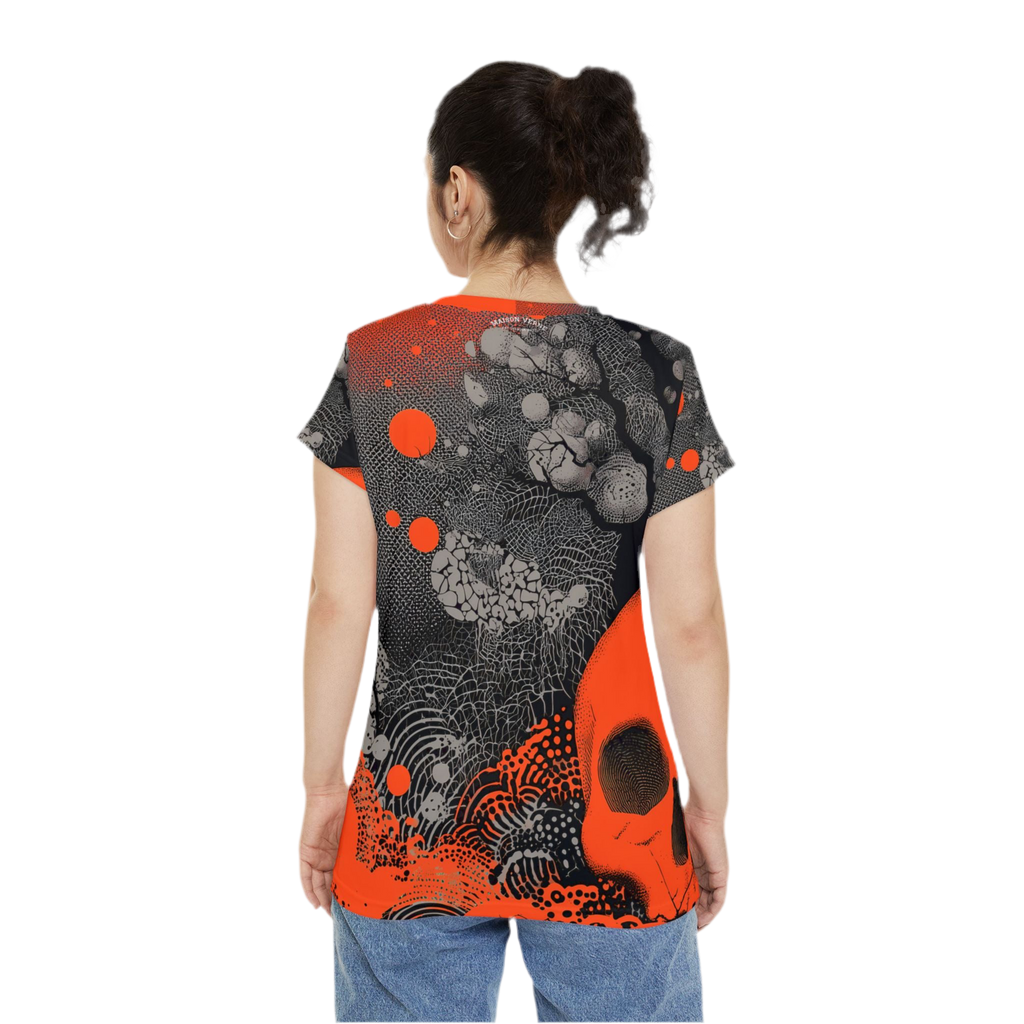 Maison Verne Halloween Ltd. Edition Damen Shirt "Crimson Eclipse" - 🎃👻 Wicked Elegance No. 54 👻🎃