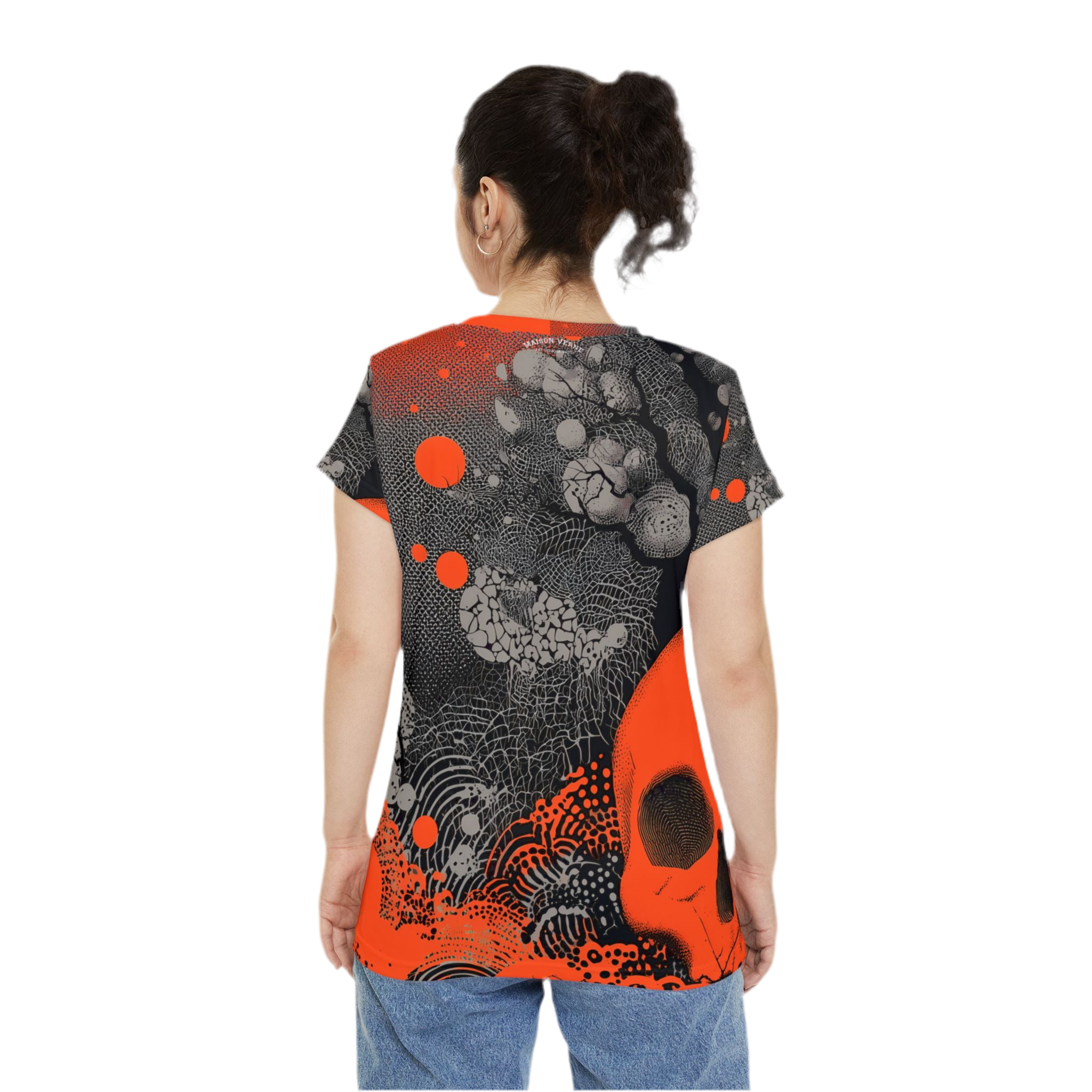 Maison Verne Halloween Ltd. Edition Damen Shirt "Crimson Eclipse" - 🎃👻 Wicked Elegance No. 54 👻🎃
