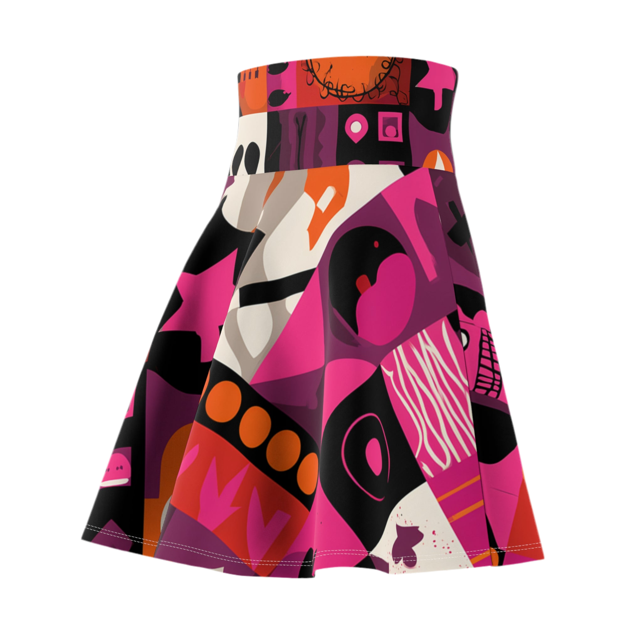 Maison Verne Halloween Ltd. Edition Women's Skater Skirt "Neon Macabre" - 🎃👻 Wicked Elegance No. 76 👻🎃