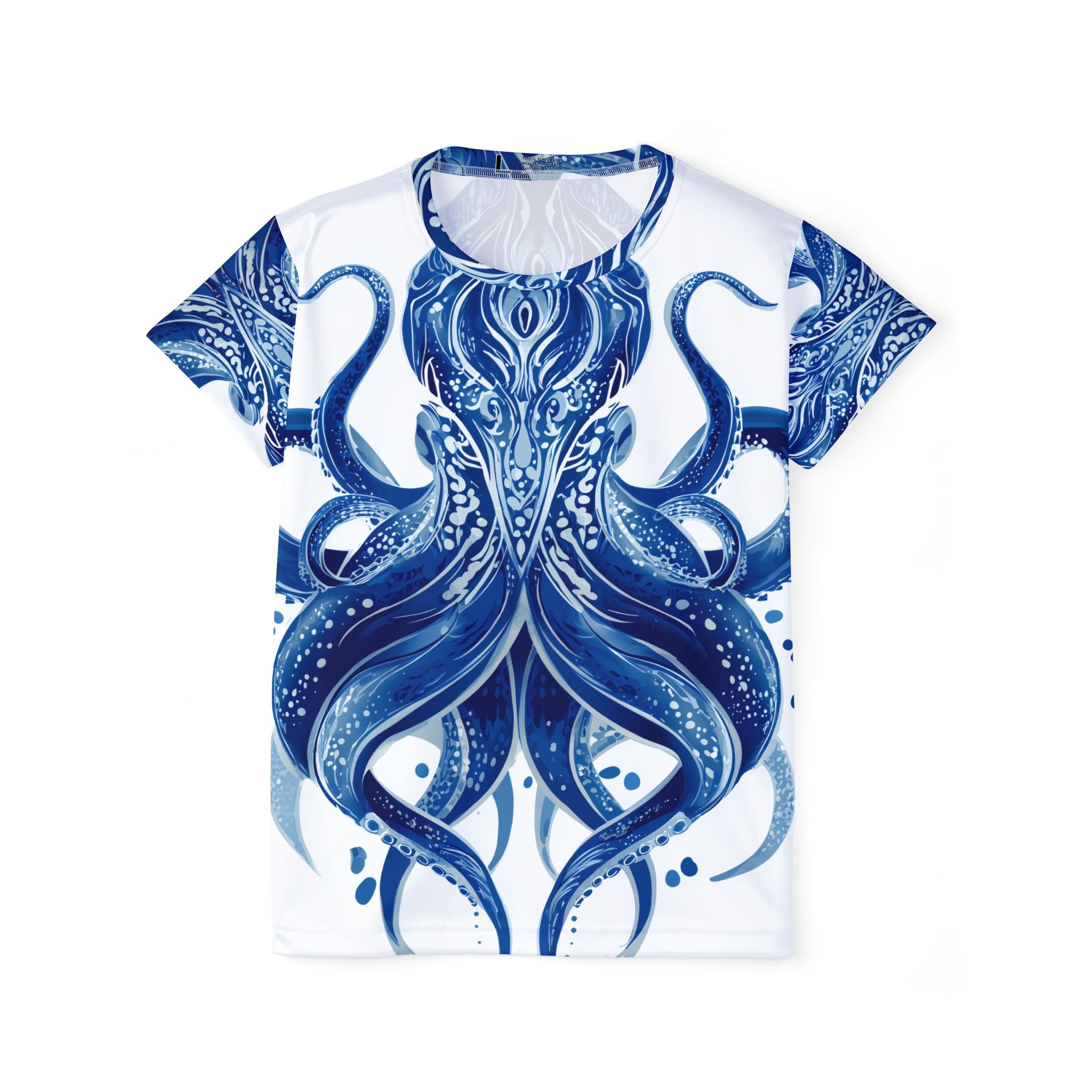 Women's T-shirt "Deep Blue Bloom" - Opal Depth No. 32 PLUS SIZE 