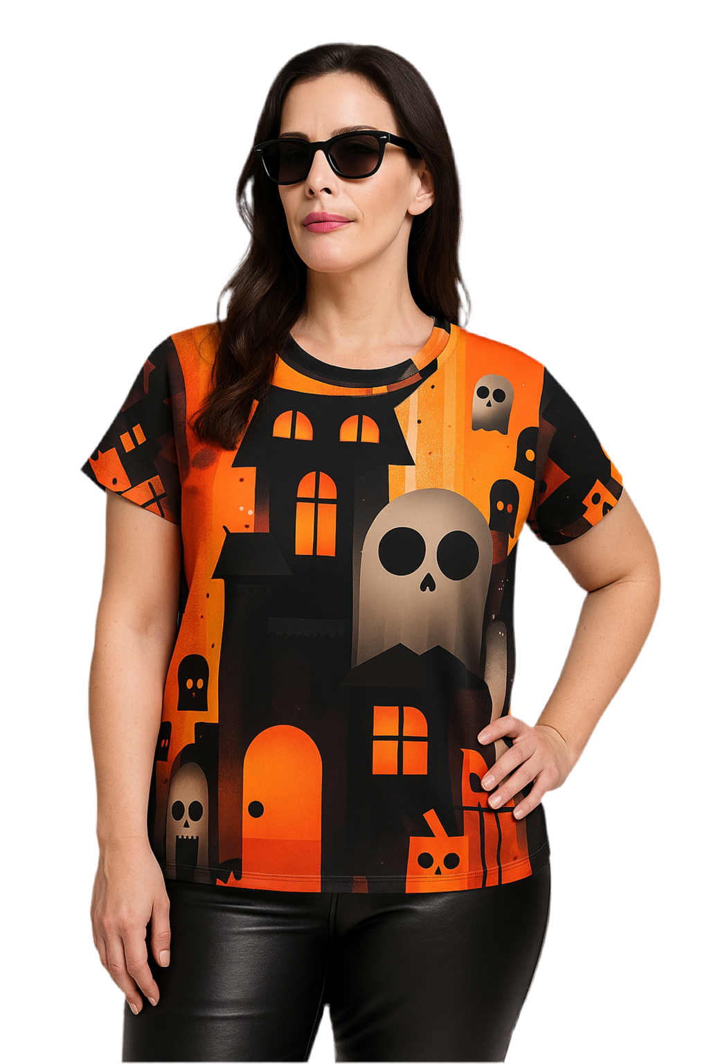 Maison Verne Halloween Ltd. Edition Plus Size Damen Shirt "Haunted Manor" - 🎃👻 Wicked Elegance No. 58 👻🎃