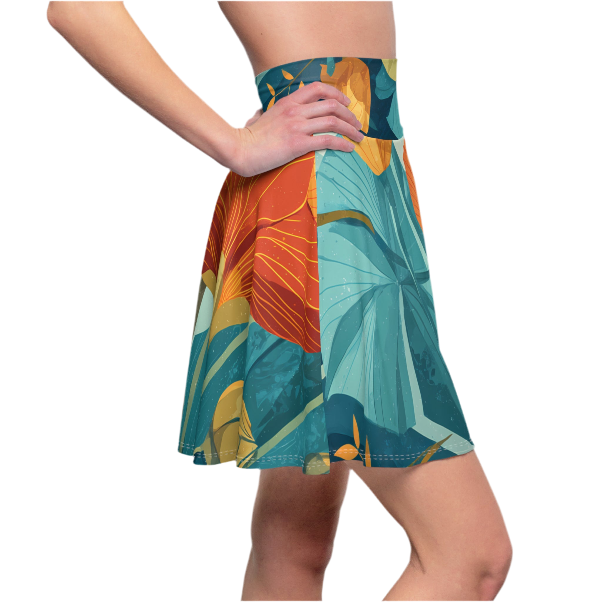 Skater skirt "Whispers of Bloom" - Cosmic Botanicals No. 68