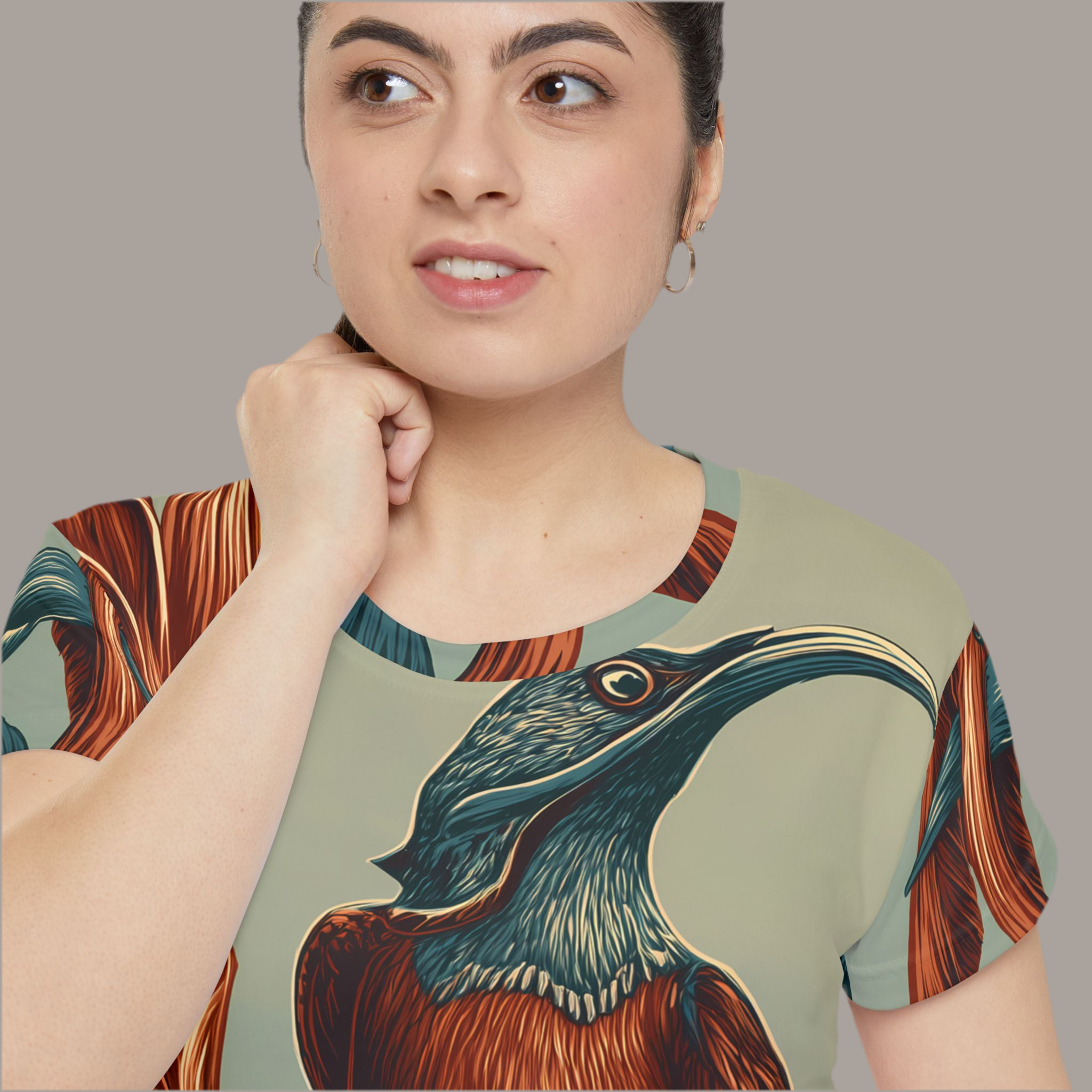 Maison Verne Damen Shirt "Crimson Sentinel" - Wilderness Whisper No. 46