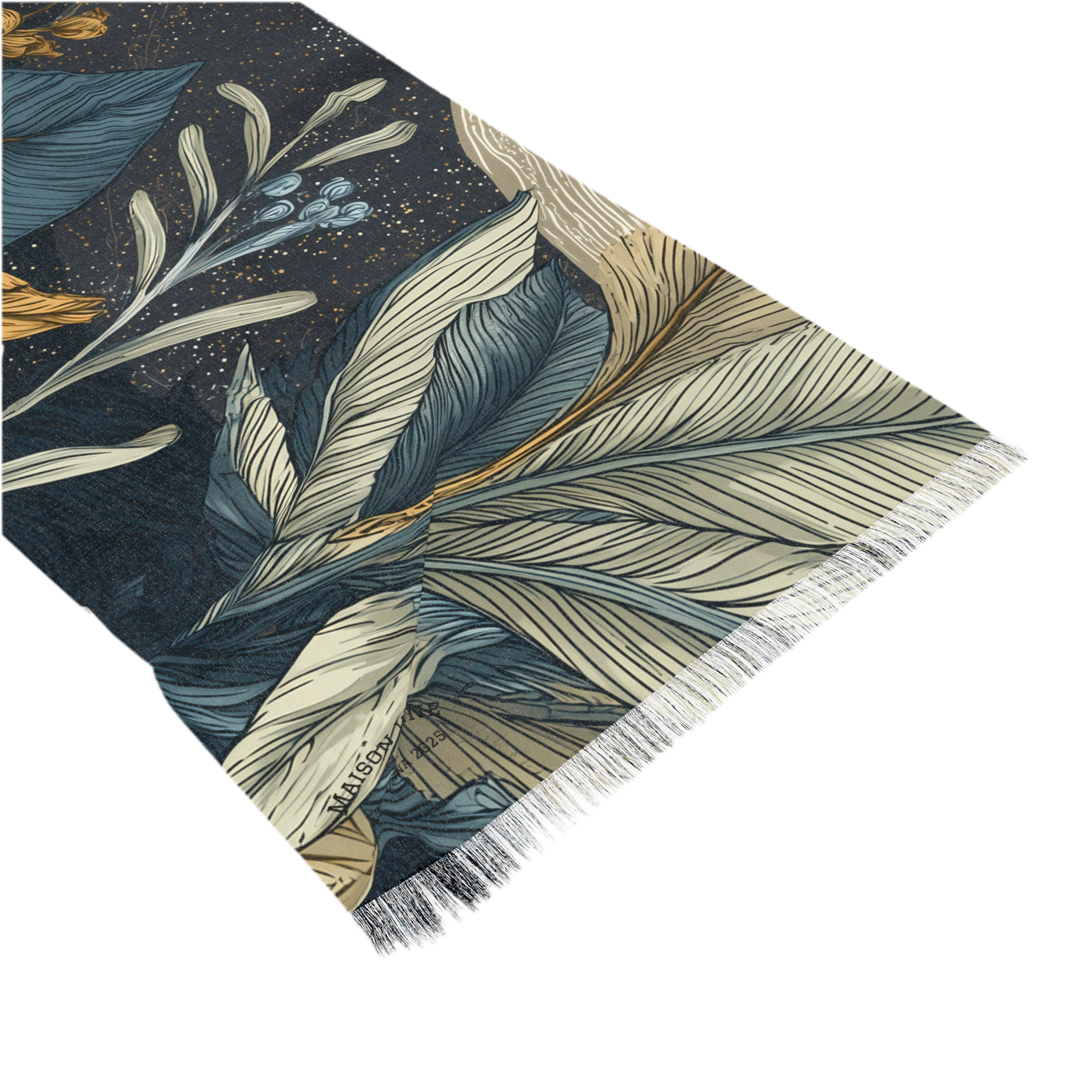 Light scarf "Golden Orbit" - Cosmic Botanicals No. 93