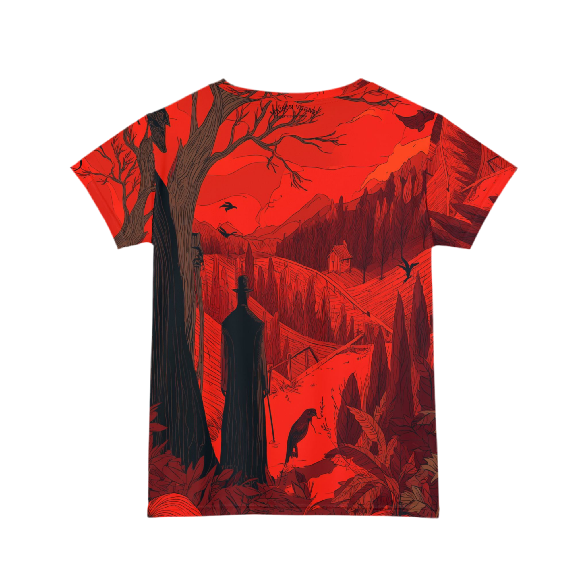 Maison Verne Halloween Ltd. Edition Plus Size Damen Shirt "Crimson Harvest" - 🎃👻 Wicked Elegance No. 15 👻🎃