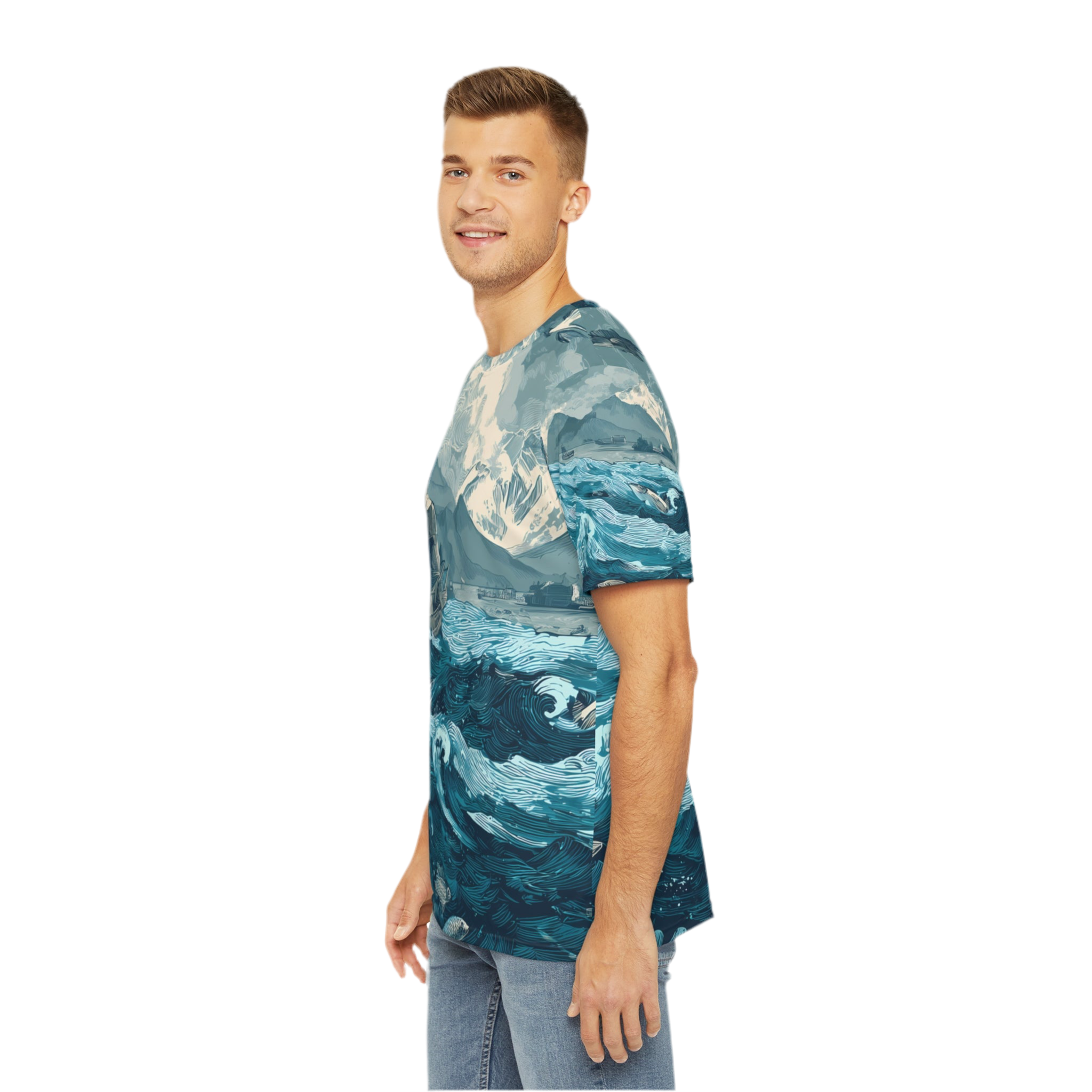 Men's Shirt "Tides of the Untamed North", Opal Depths No. 40