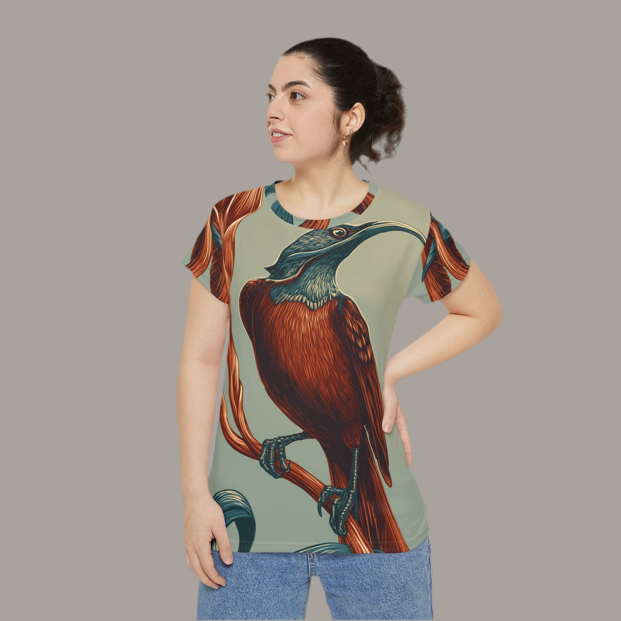 Maison Verne Damen Shirt "Crimson Sentinel" - Wilderness Whisper No. 46