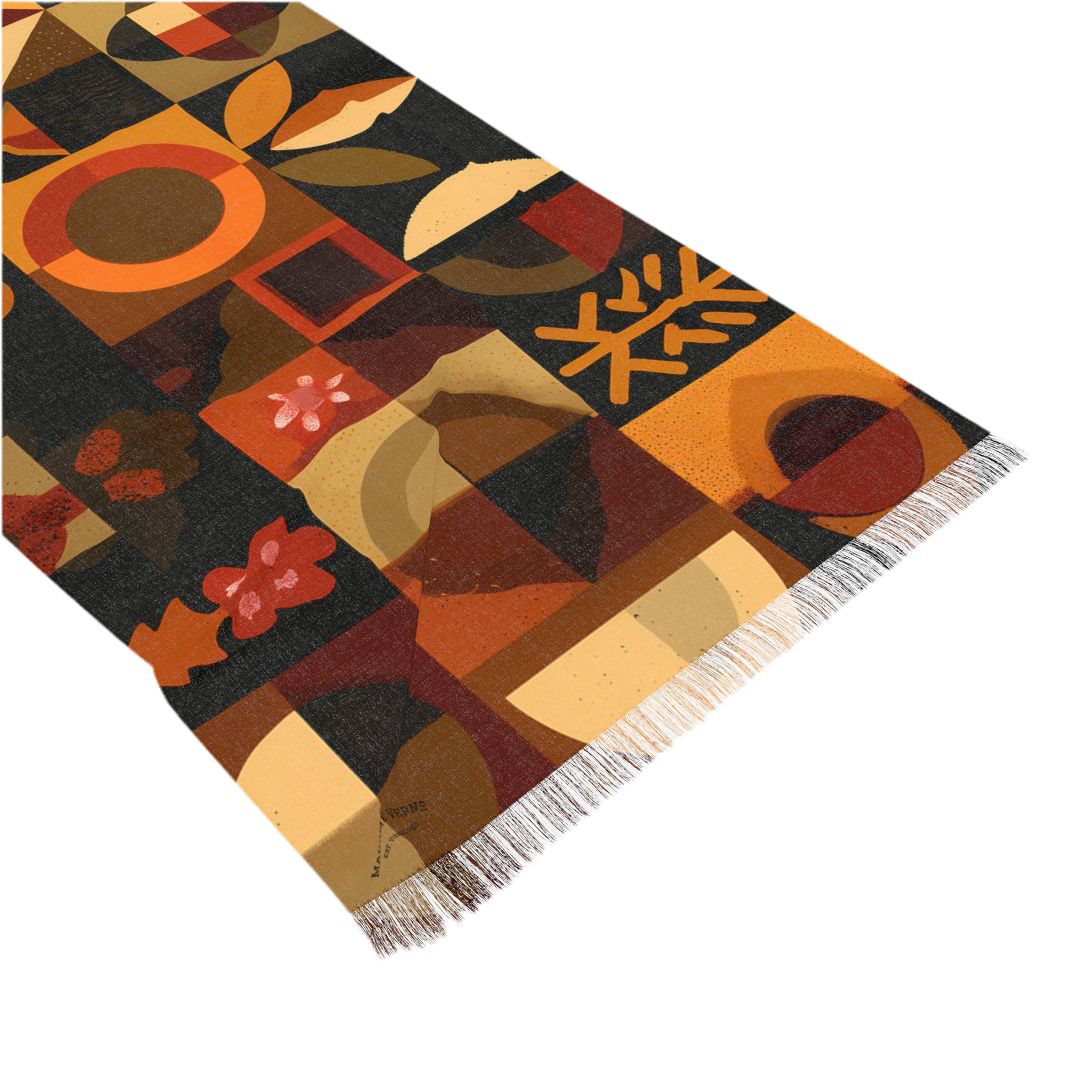 Lightweight Scarf "Patterned Harvest" - Golden Autumn No. 66