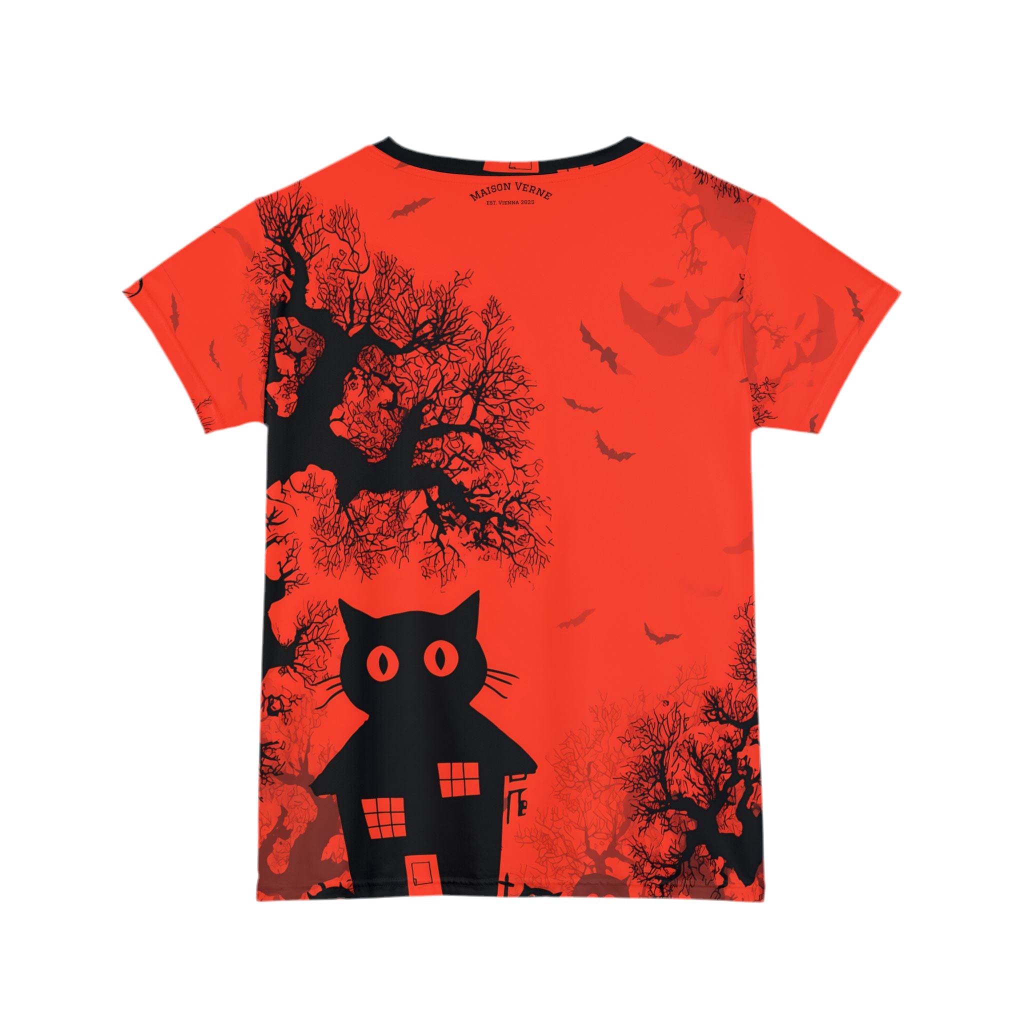 Maison Verne Halloween Ltd. Edition Plus Size Damen Shirt "Midnight Cats" - 🎃👻 Wicked Elegance No. 55 👻🎃