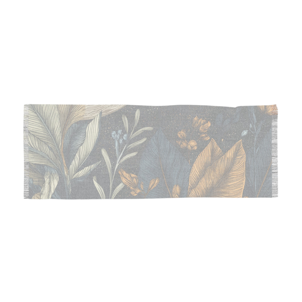 Light scarf "Golden Orbit" - Cosmic Botanicals No. 93