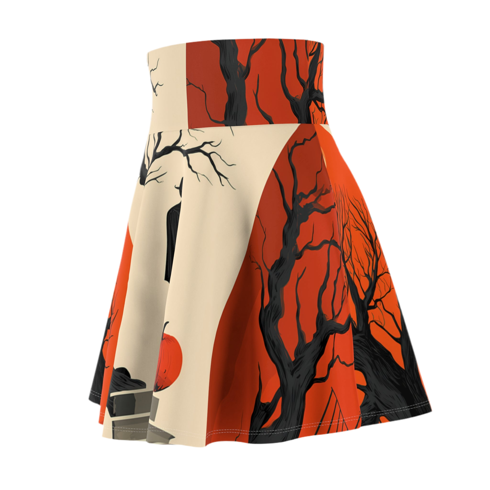 Maison Verne Halloween Ltd. Edition Women's Skater Skirt "Hall of Shadows" - 🎃👻 Wicked Elegance No. 23 👻🎃