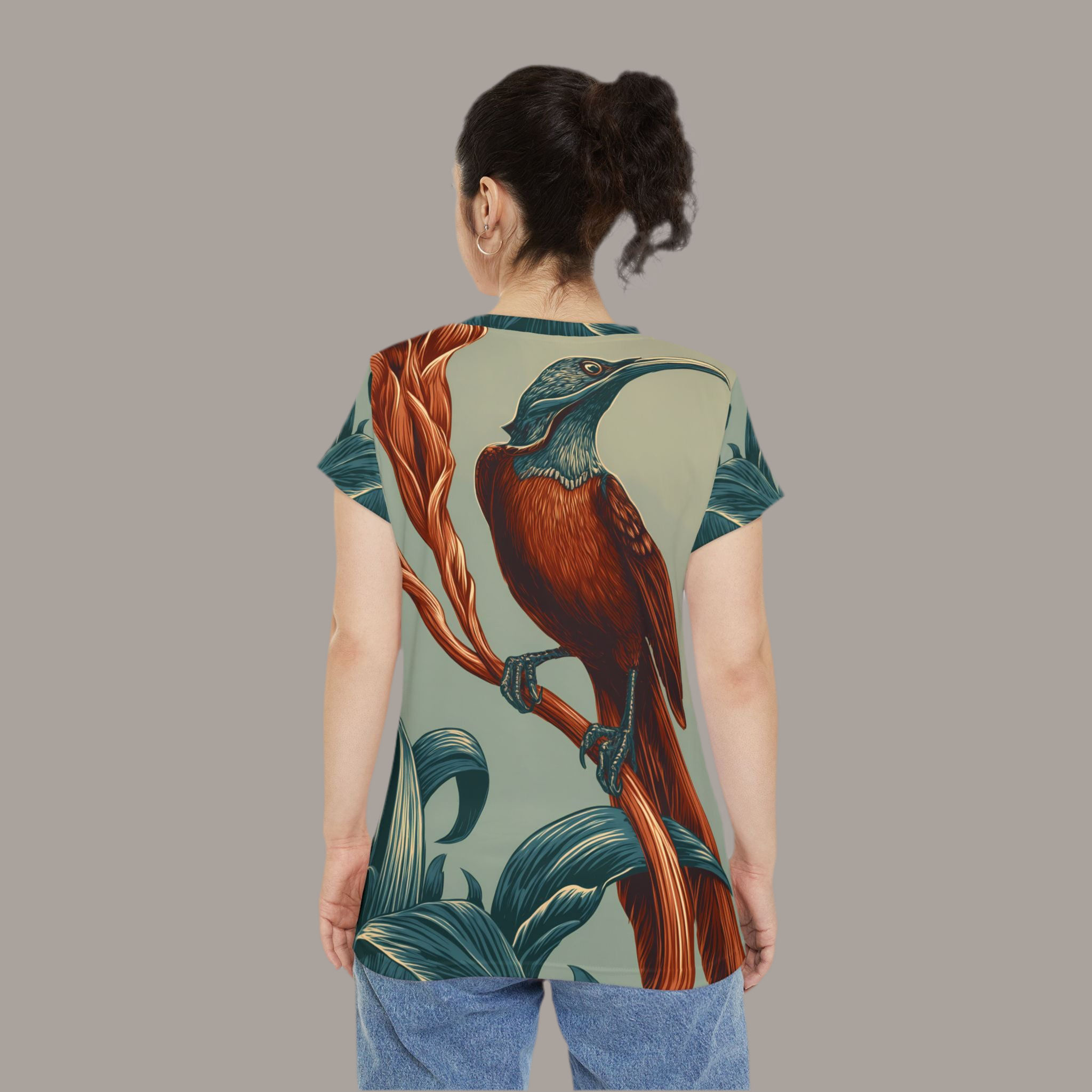 Maison Verne Damen Shirt "Crimson Sentinel" - Wilderness Whisper No. 46