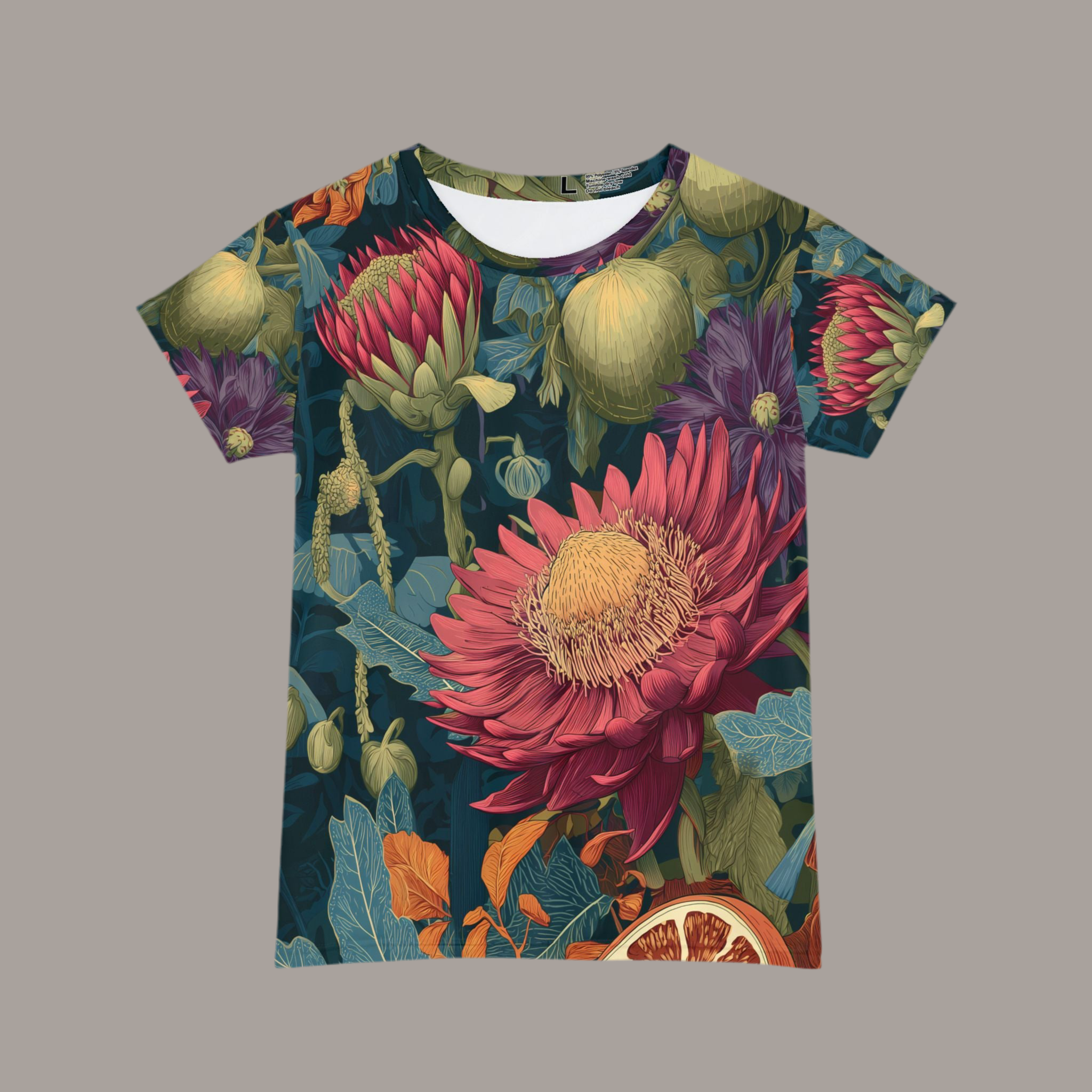 Maison Verne Damen Shirt "Crimson Crown" - Cosmic Botanicals No. 76
