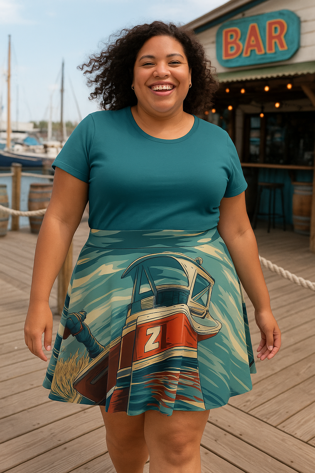 Plus Size Skaterrock "Fishing Adventure" - Below & Beyond No. 03