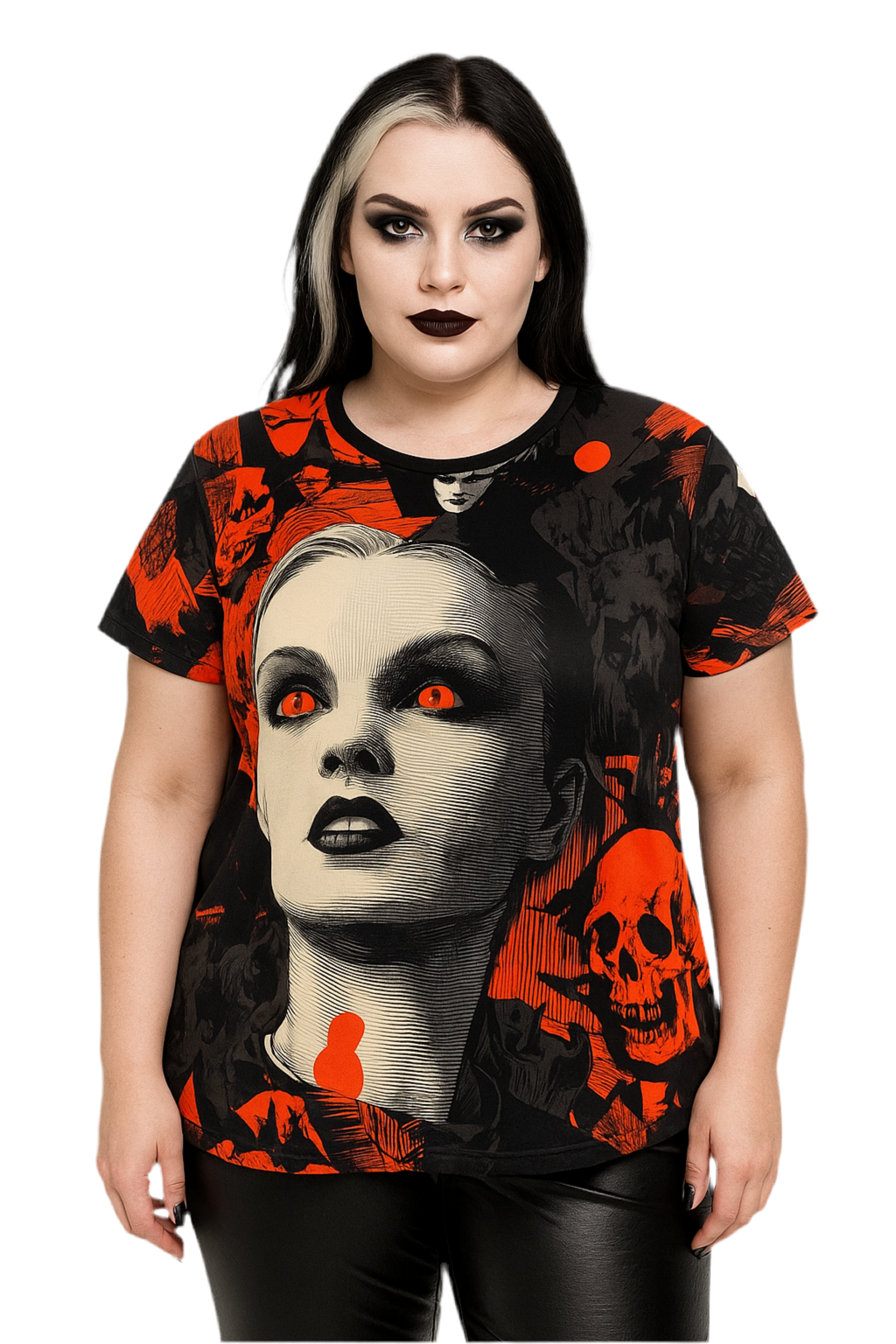 Maison Verne Halloween Ltd. Edition Plus Size Damen Shirt "Eclipse Muse" - 🎃👻 Wicked Elegance No. 67 👻🎃