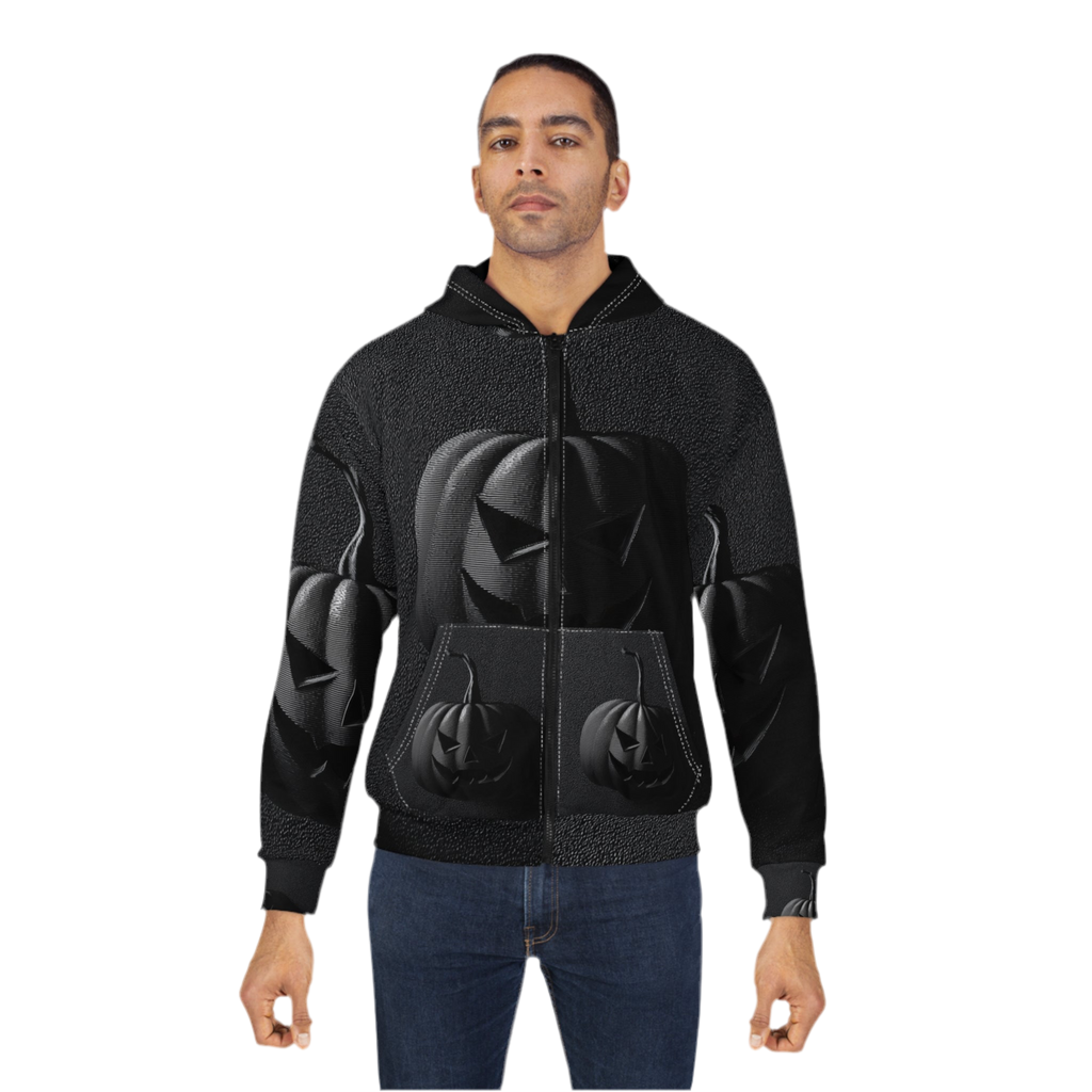 HALLOWEEN LIMITED EDITION Plus Size Männer Zip Hoodie - Wicked Elegance No. 08