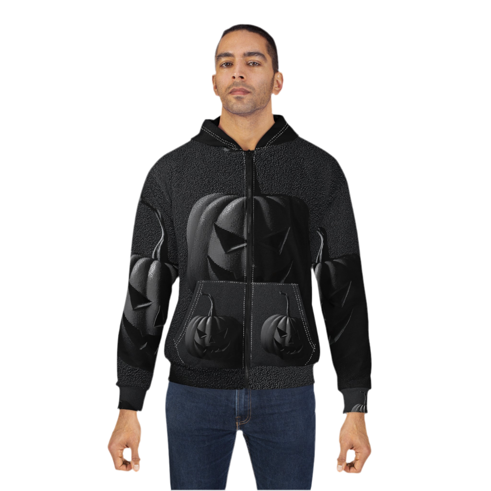 HALLOWEEN LIMITED EDITION Plus Size Männer Zip Hoodie - Wicked Elegance No. 08
