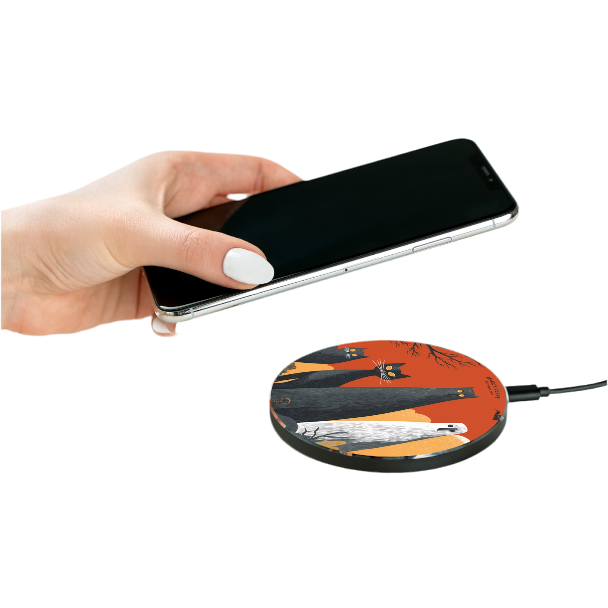 Maison Verne Halloween Ltd. Edition Wireless Charger "Midnight Watchers" - 🎃👻 Wicked Elegance No. 48 👻🎃