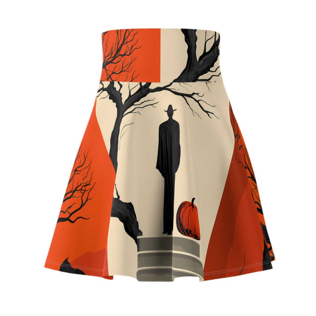 Maison Verne Halloween Ltd. Edition Women's Skater Skirt "Hall of Shadows" - 🎃👻 Wicked Elegance No. 23 👻🎃