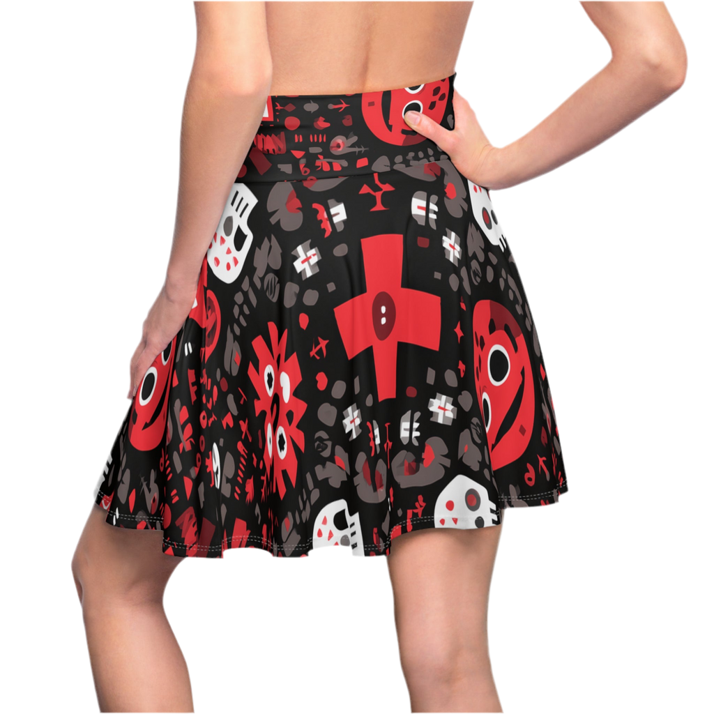 Maison Verne Halloween Ltd. Edition Women's Skater Skirt "Occult Patterns" - 🎃👻 Wicked Elegance No. 75 👻🎃