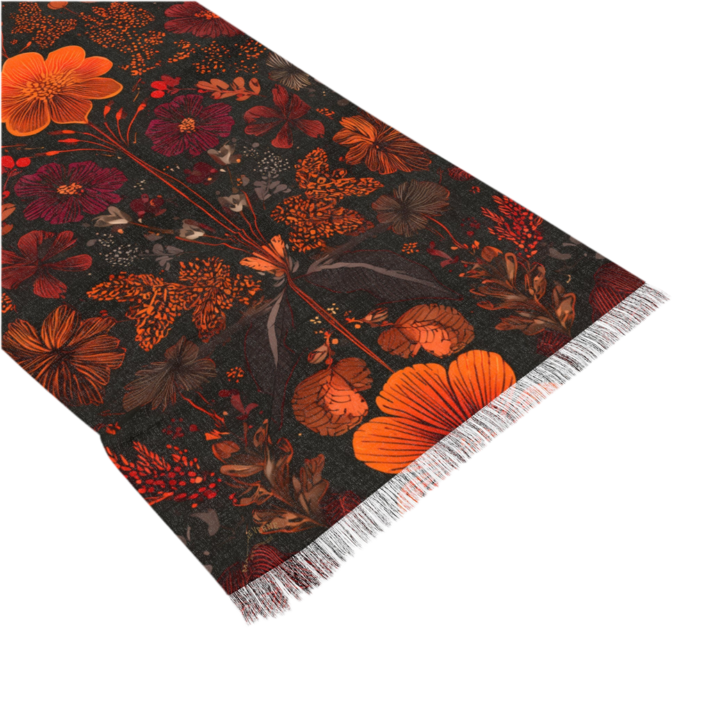 Lightweight scarf "Floral Reverie" - Golden Autumn No. 60