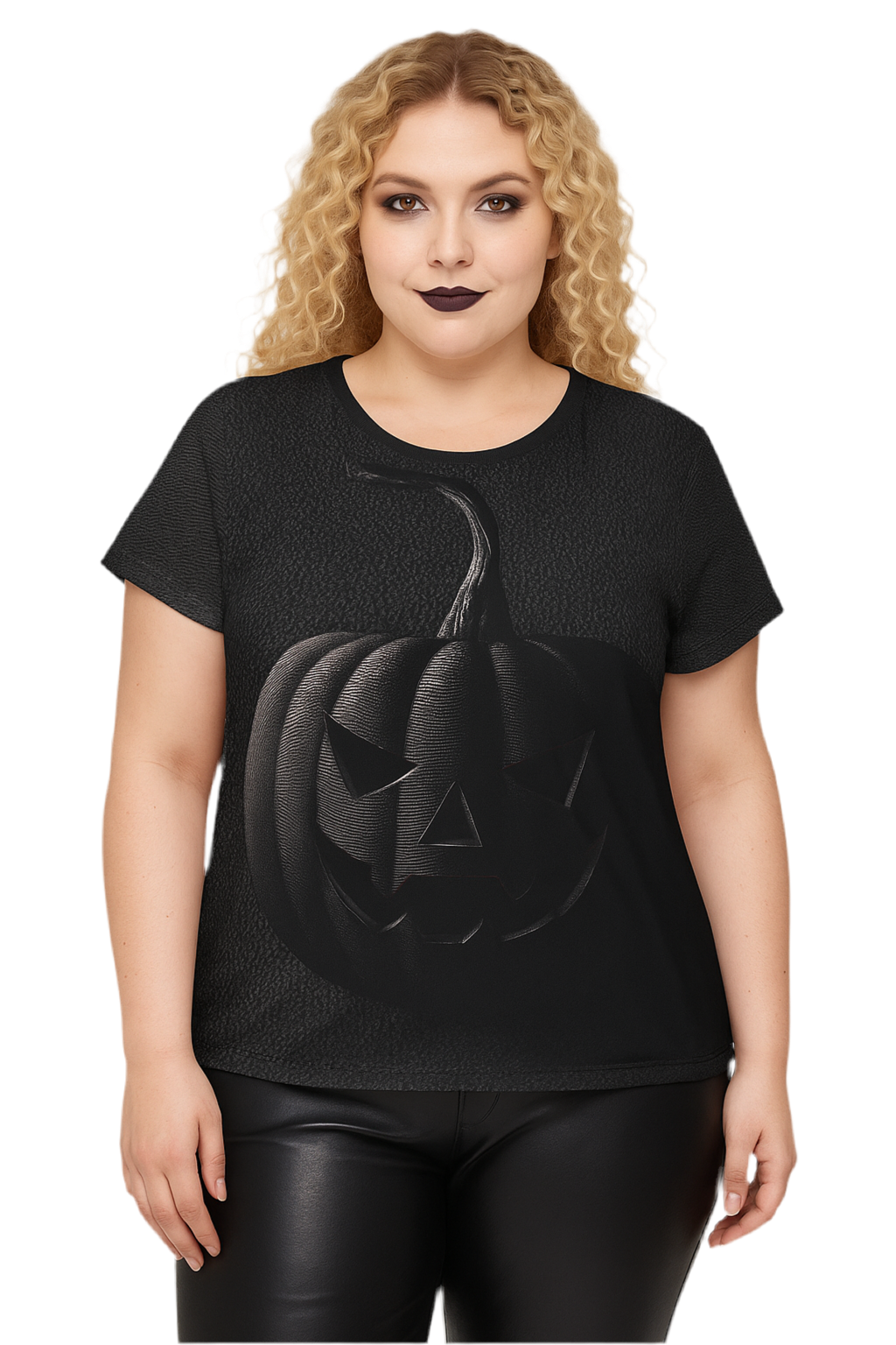 Maison Verne Halloween Ltd. Edition Plus Size Damen Shirt "Shadow Pumpkin" - 🎃👻 Wicked Elegance No. 08 👻🎃