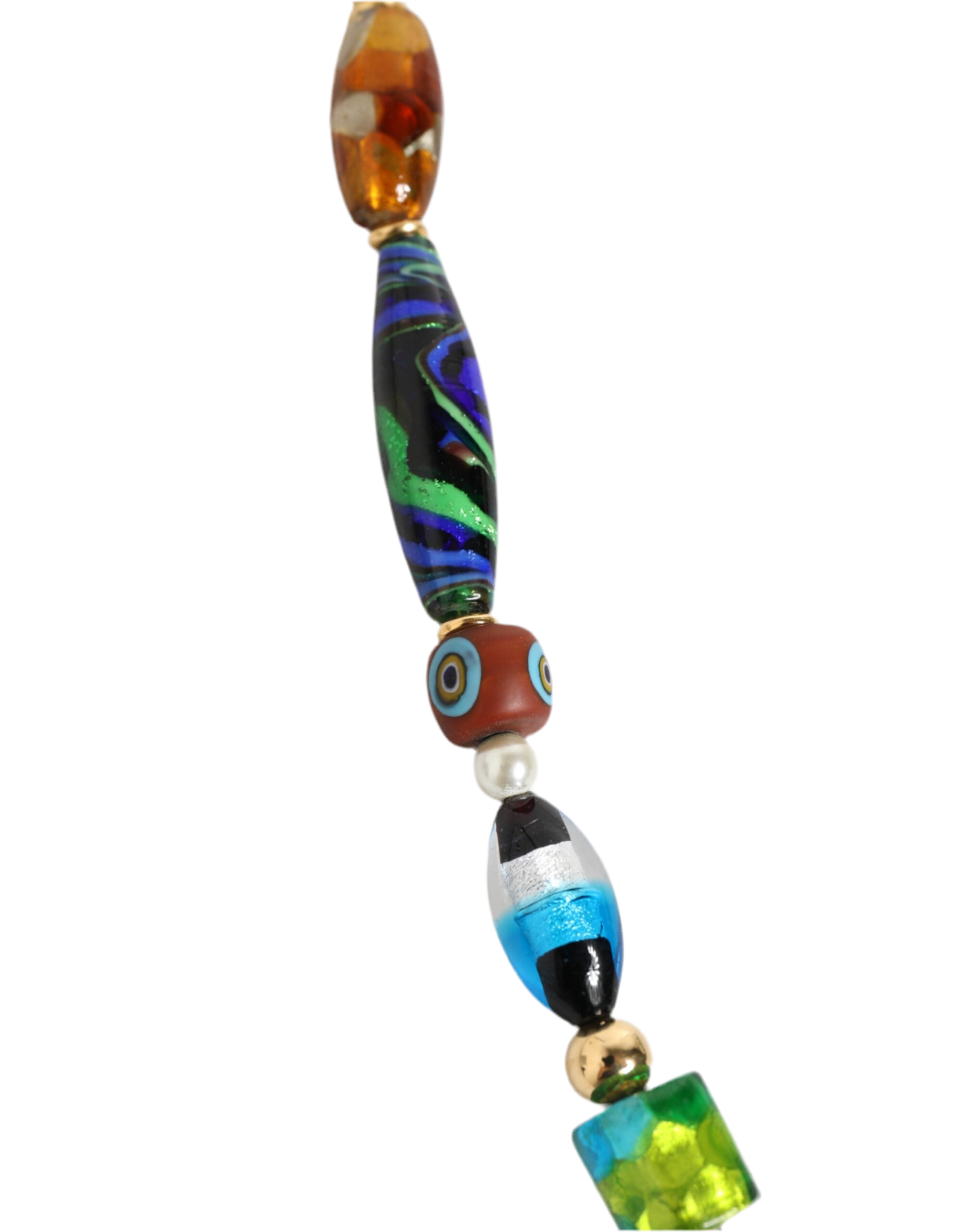 Dolce & Gabbana Multicolor Murano Glass Beads Brass Women Jewelry Necklace