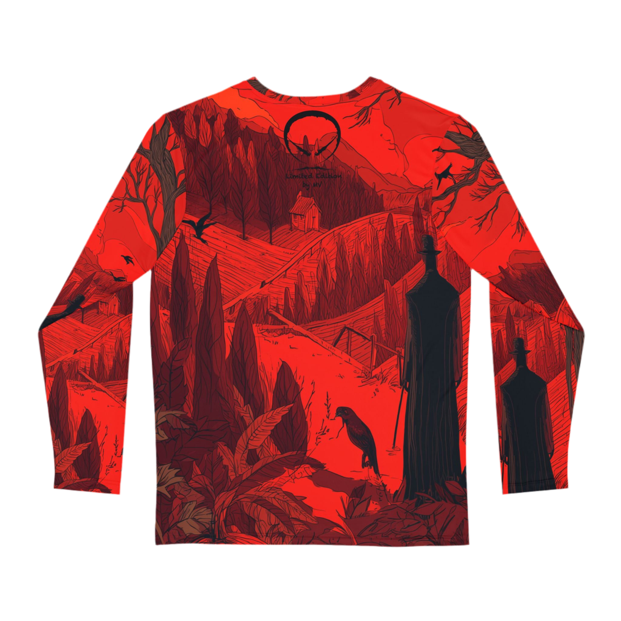 Maison Verne Halloween Ltd. Edition Plus Size Männer Long Sleeve Shirt "Crimson Harvest" - 🎃👻 Wicked Elegance No. 15 👻🎃