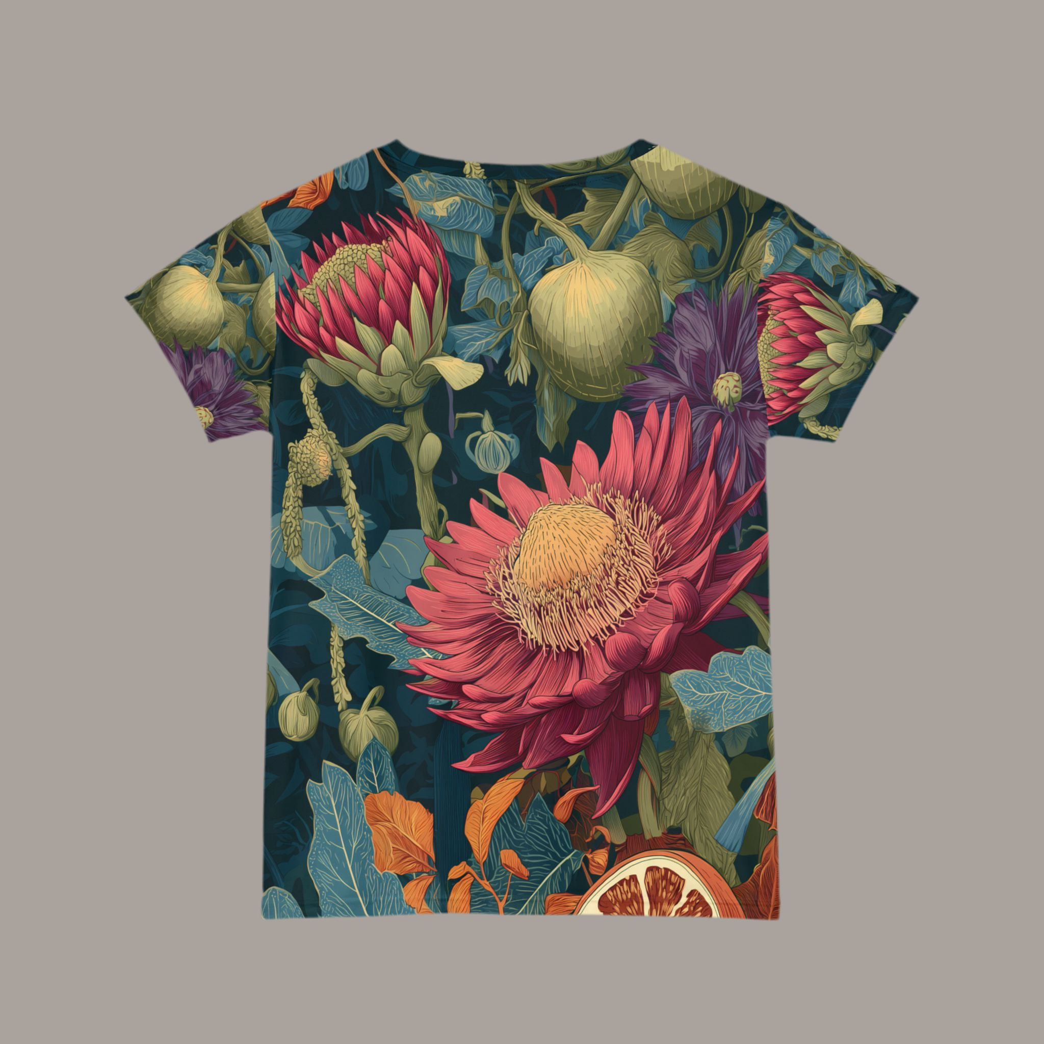 Maison Verne Damen Shirt "Crimson Crown" - Cosmic Botanicals No. 76