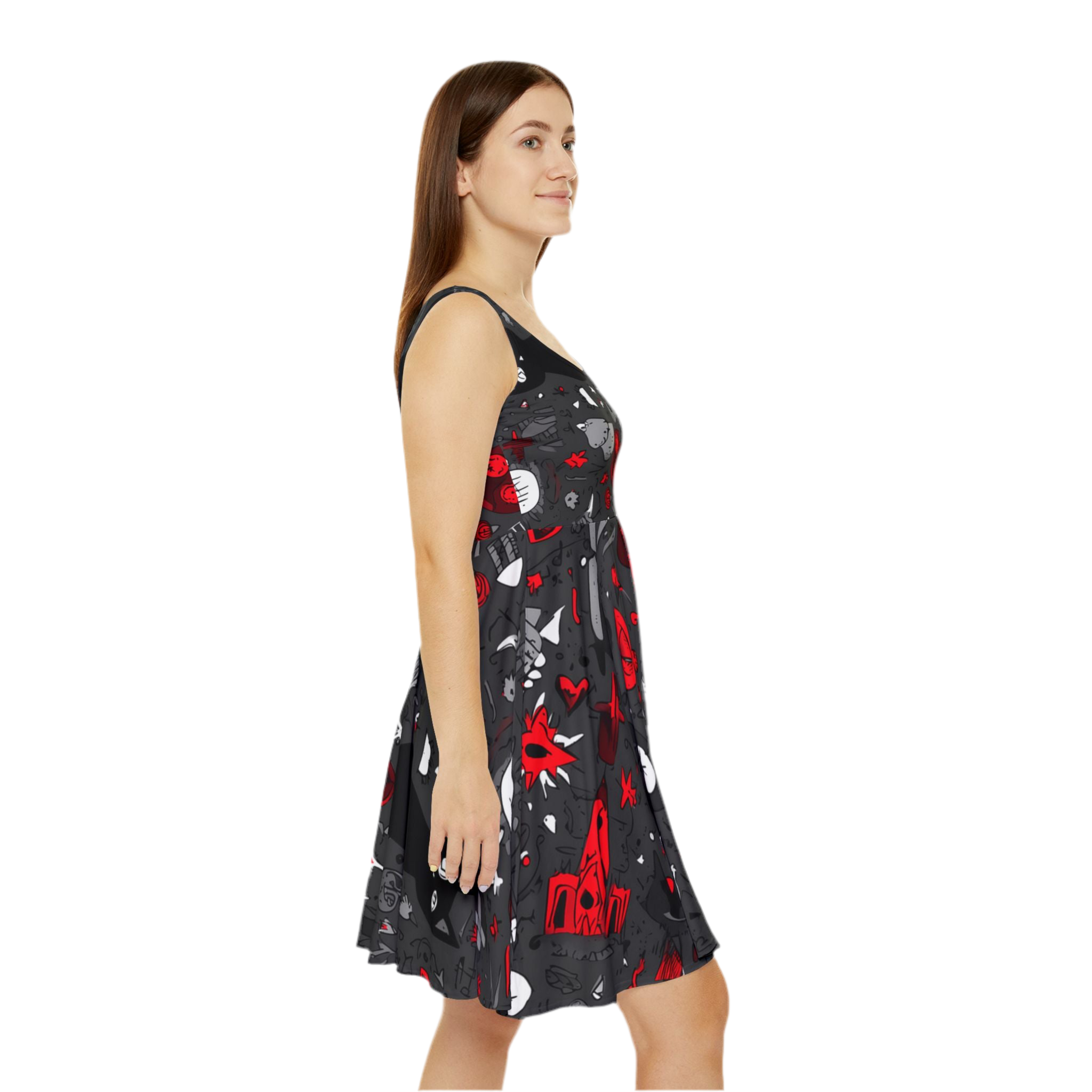 Maison Verne Halloween Ltd. Edition Skater Kleid "Midnight Mischief" - 🎃👻 Wicked Elegance No. 74 👻🎃