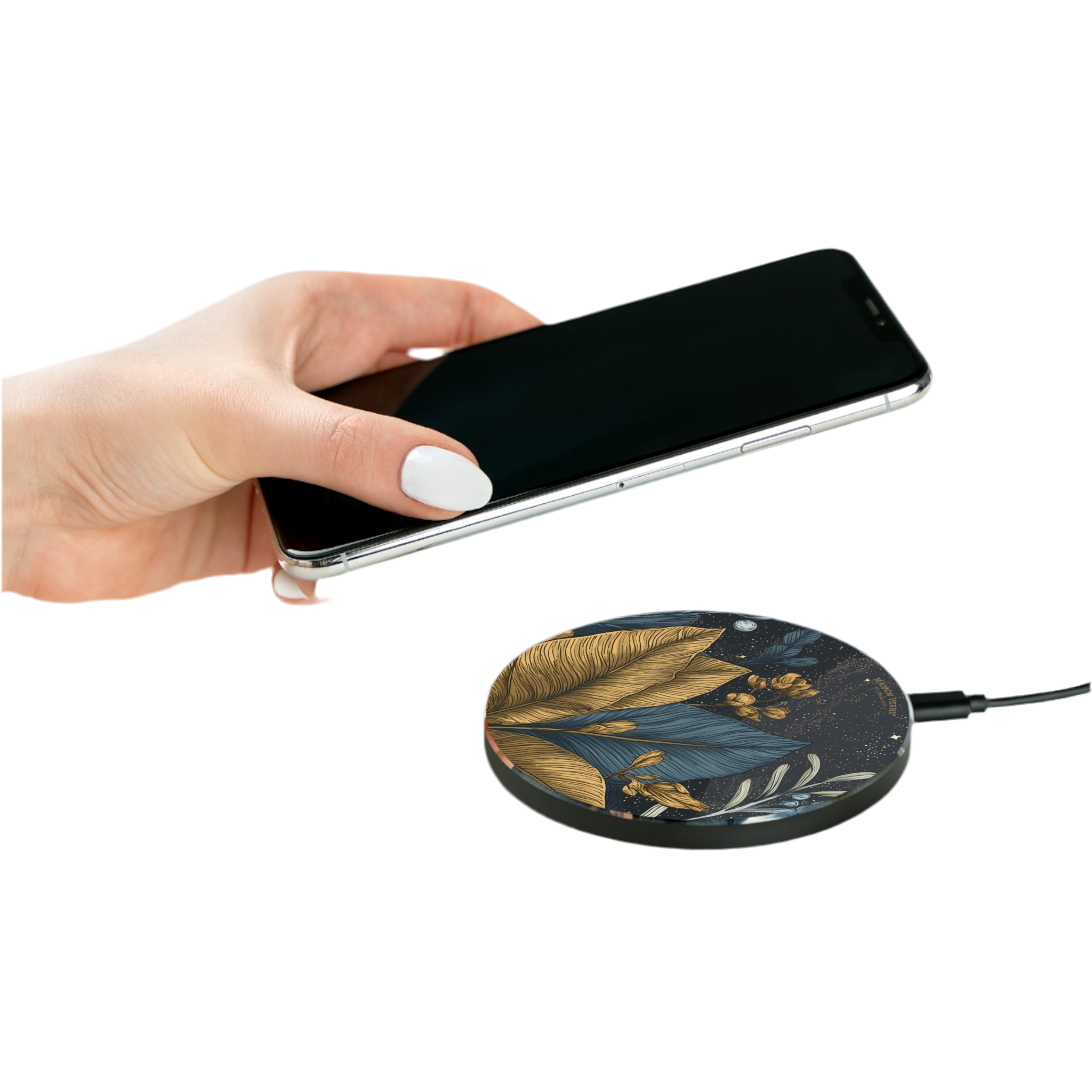 Maison Verne Wireless Charger "Golden Orbit" - Cosmic Botanicals No. 93