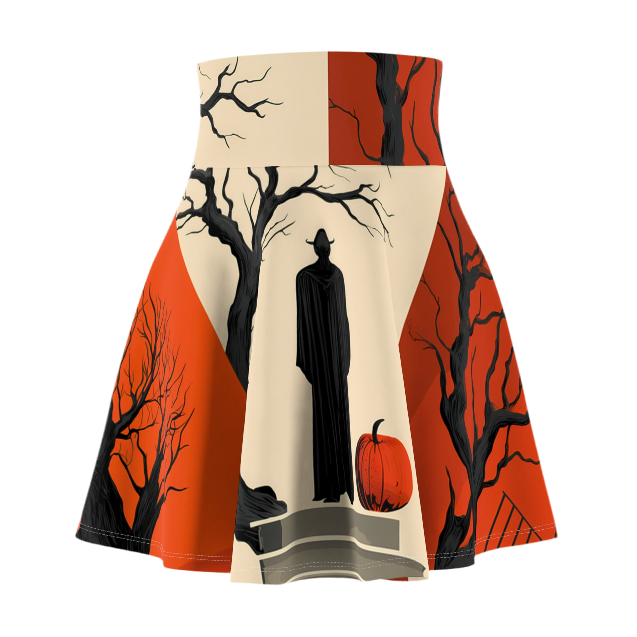 Maison Verne Halloween Ltd. Edition Women's Skater Skirt "Hall of Shadows" - 🎃👻 Wicked Elegance No. 23 👻🎃