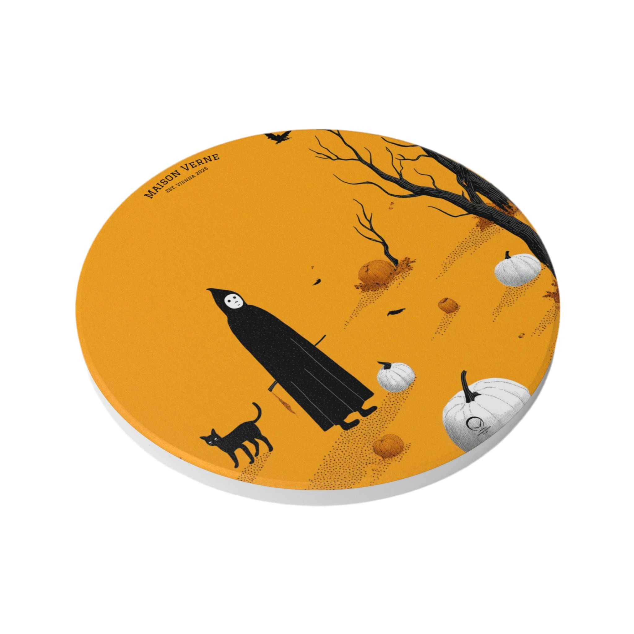 HALLOWEEN LIMITED EDITION Ceramic Coaster "Silent Harvest" - 🎃👻 Wicked Elegance No. 11 👻🎃