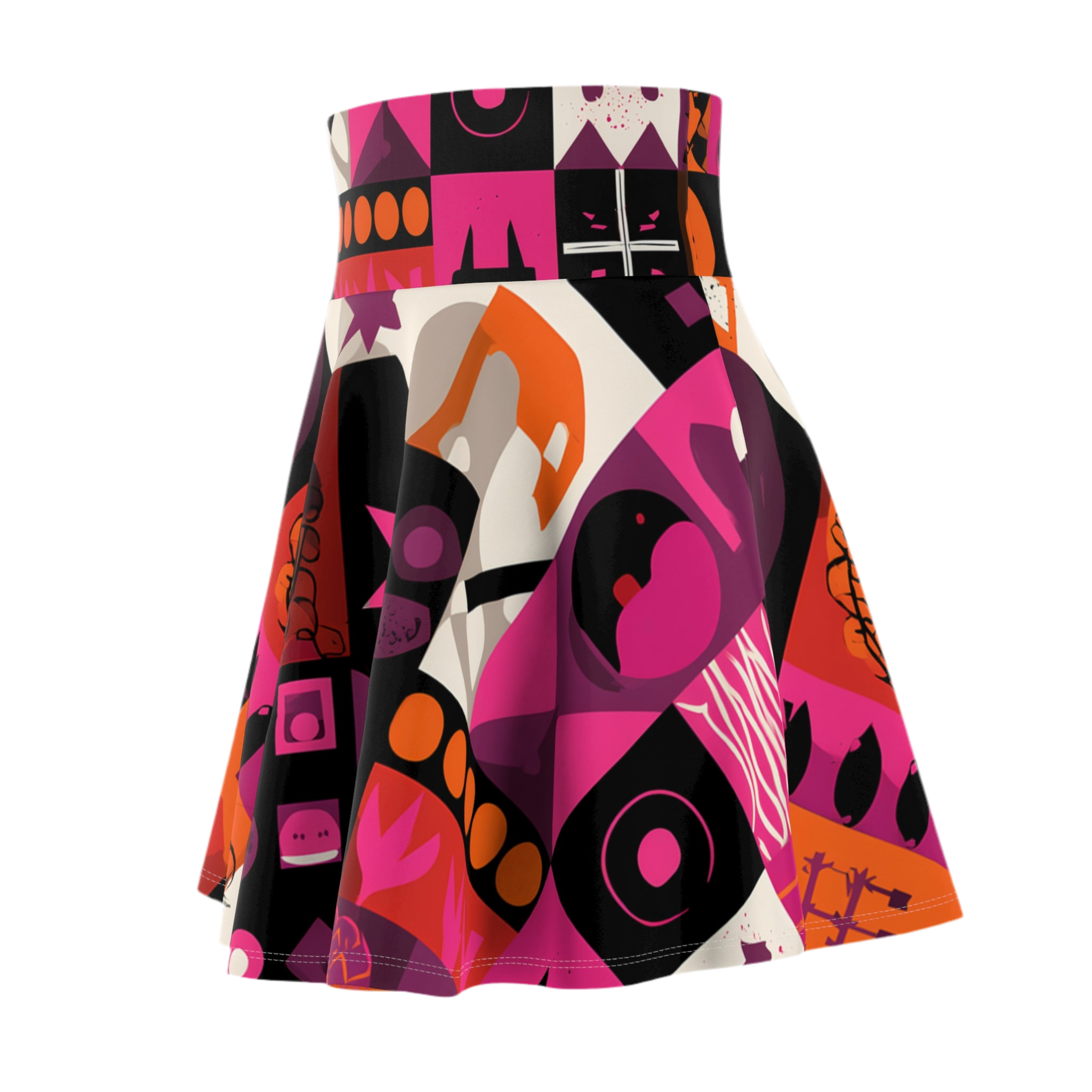 Maison Verne Halloween Ltd. Edition Women's Skater Skirt "Neon Macabre" - 🎃👻 Wicked Elegance No. 76 👻🎃