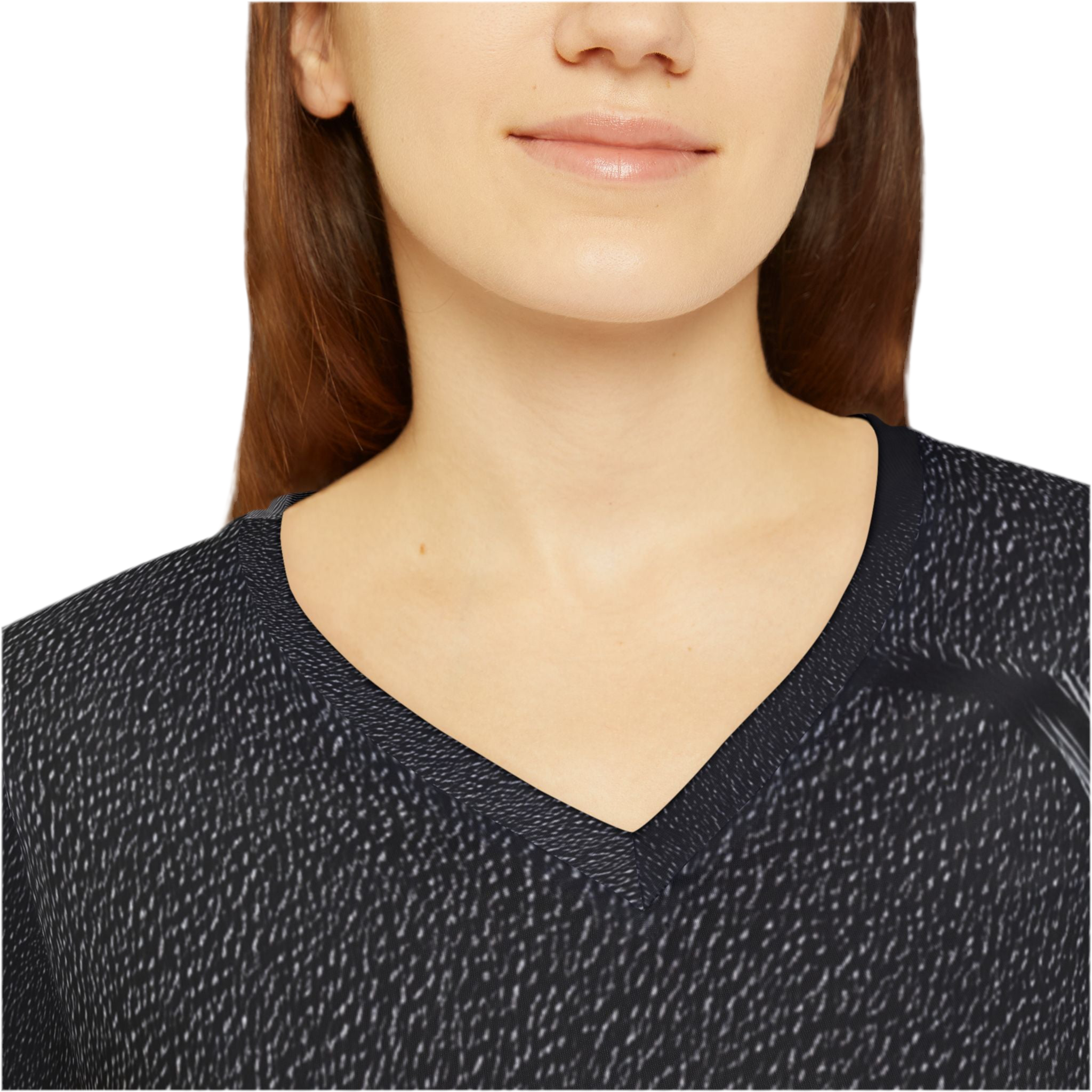 Maison Verne Halloween Ltd. Edition Plus Size Damen Halloween V-Neck Shirt - Wicked Elegance No. 08